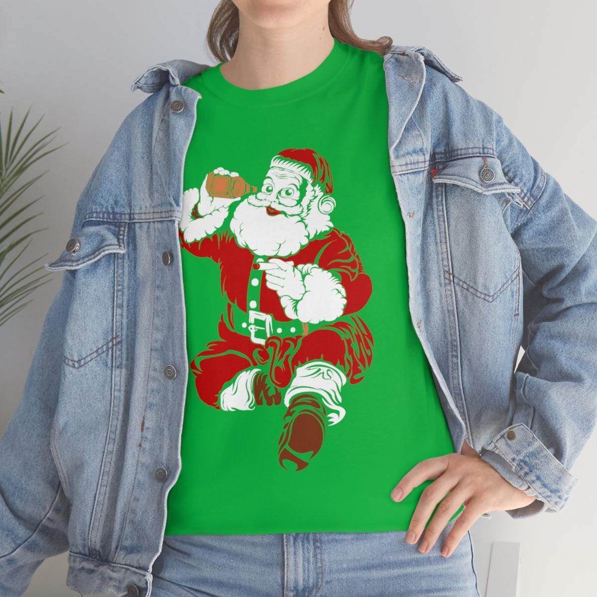 Santa Drinking Beer Funny T-shirt Funny Christmas Shirt Funny Santa Shirt Santa Gift - Giftsmojo
