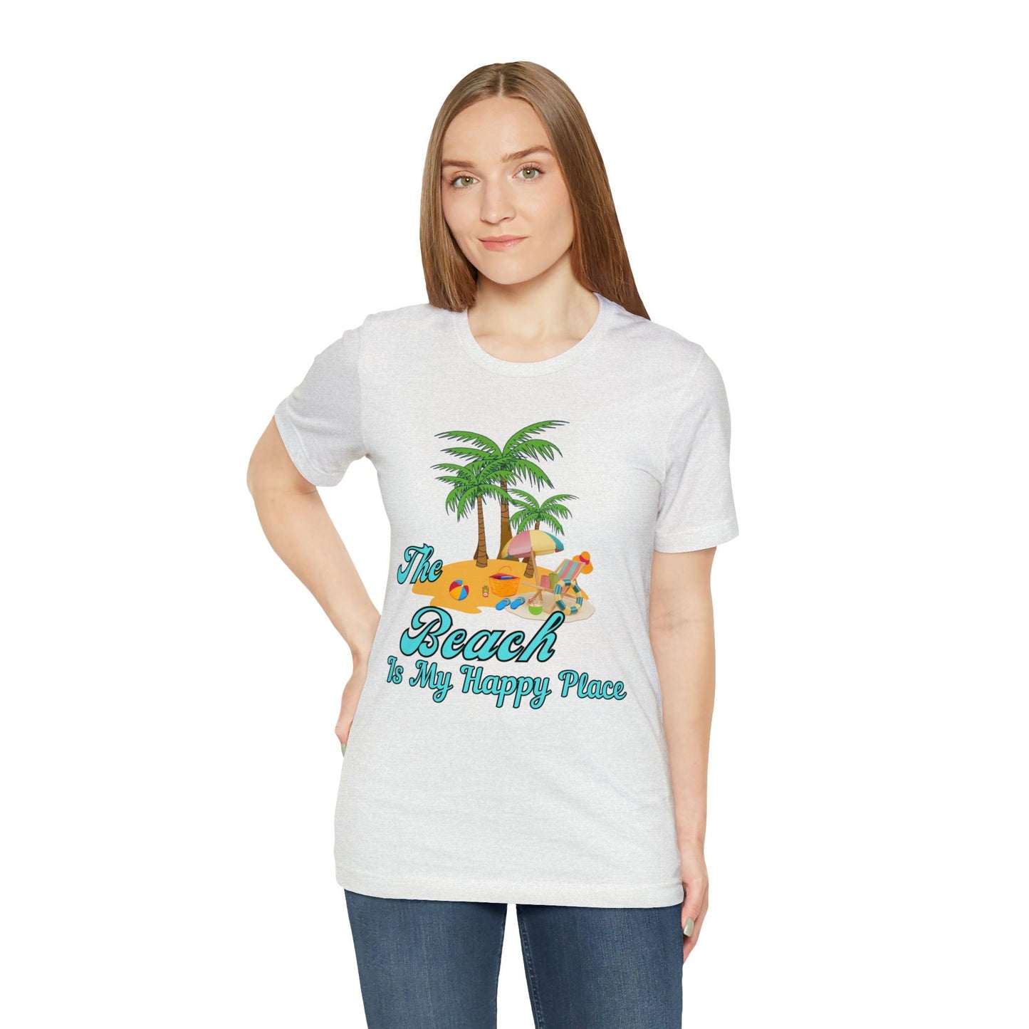 Beach shirt, The Beach is my happy place shirt, Beach t-shirt, Summer shirt, Beachwear, Beach fashion, Stylish beach apparel