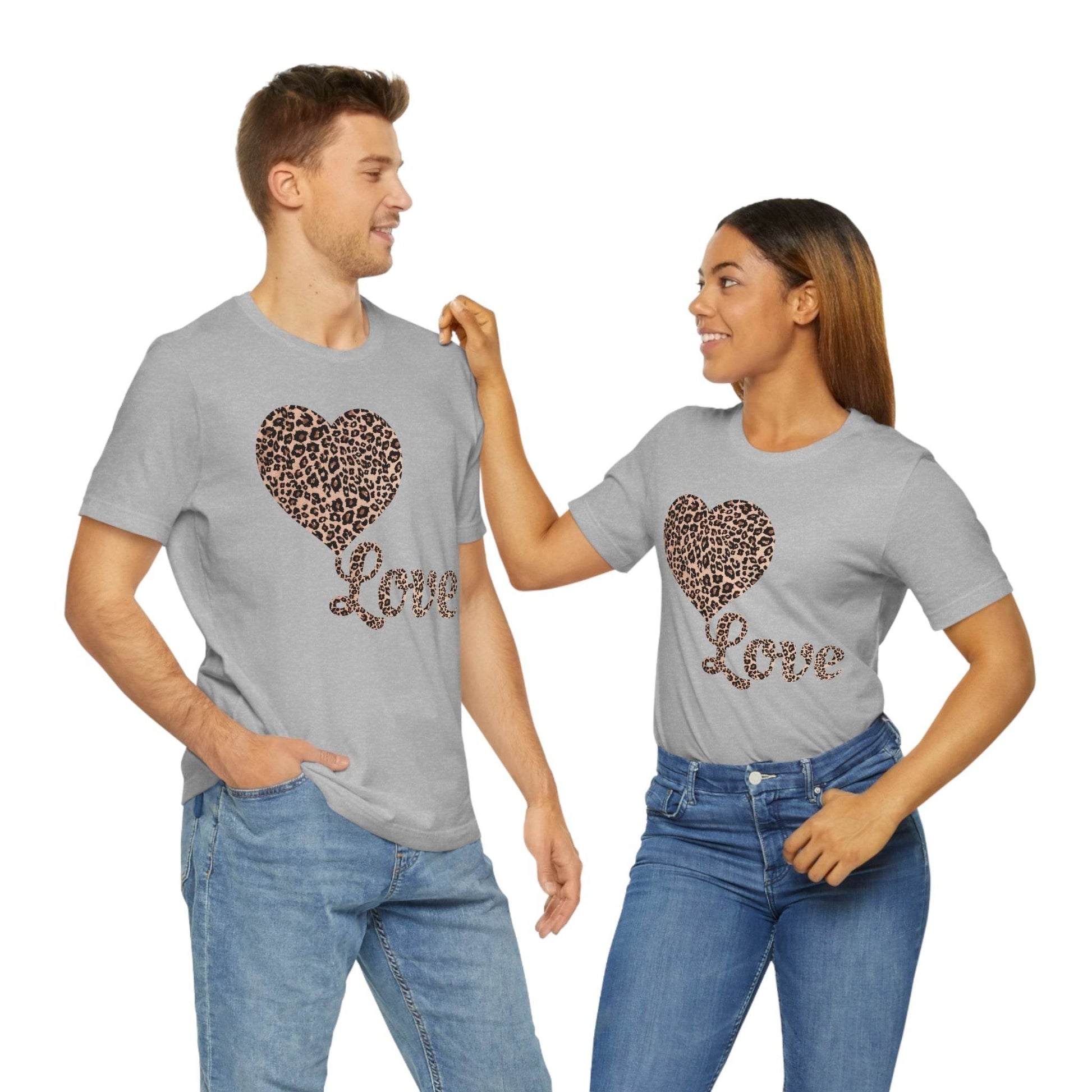 Love Heart, Leopard Print Tee - Giftsmojo