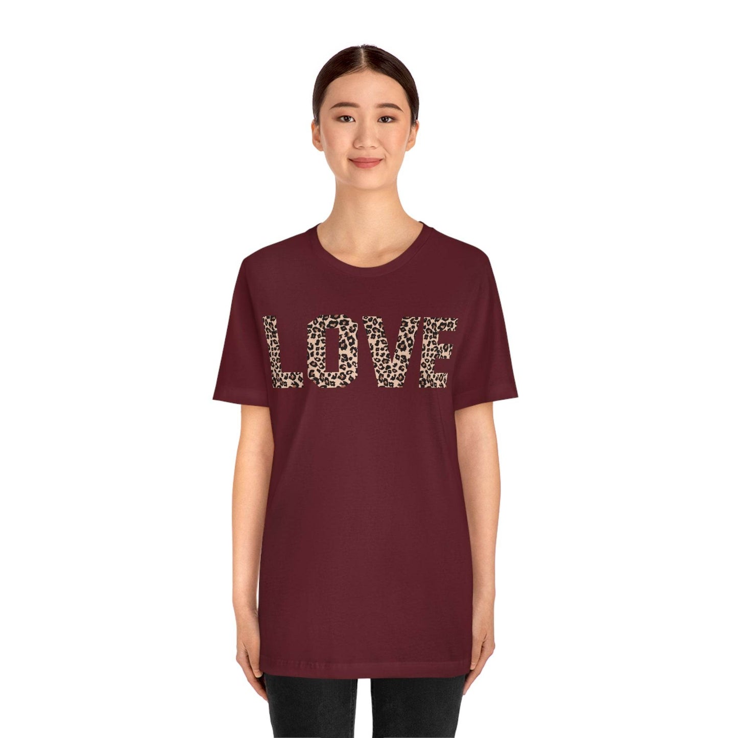 Leopard print love Tee - Giftsmojo