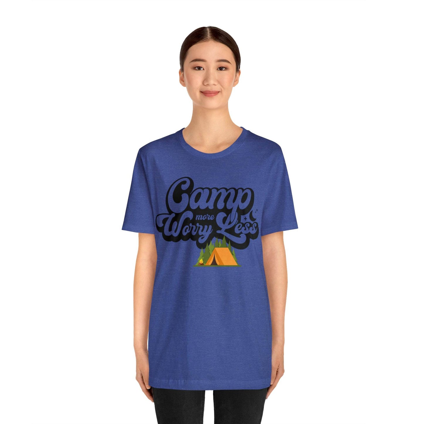 Camp More Worry Less Shirt, Outdoor adventure clothing, Nature-inspired shirts, Outdoor enthusiasts gift, Adventure-themed attire - Giftsmojo