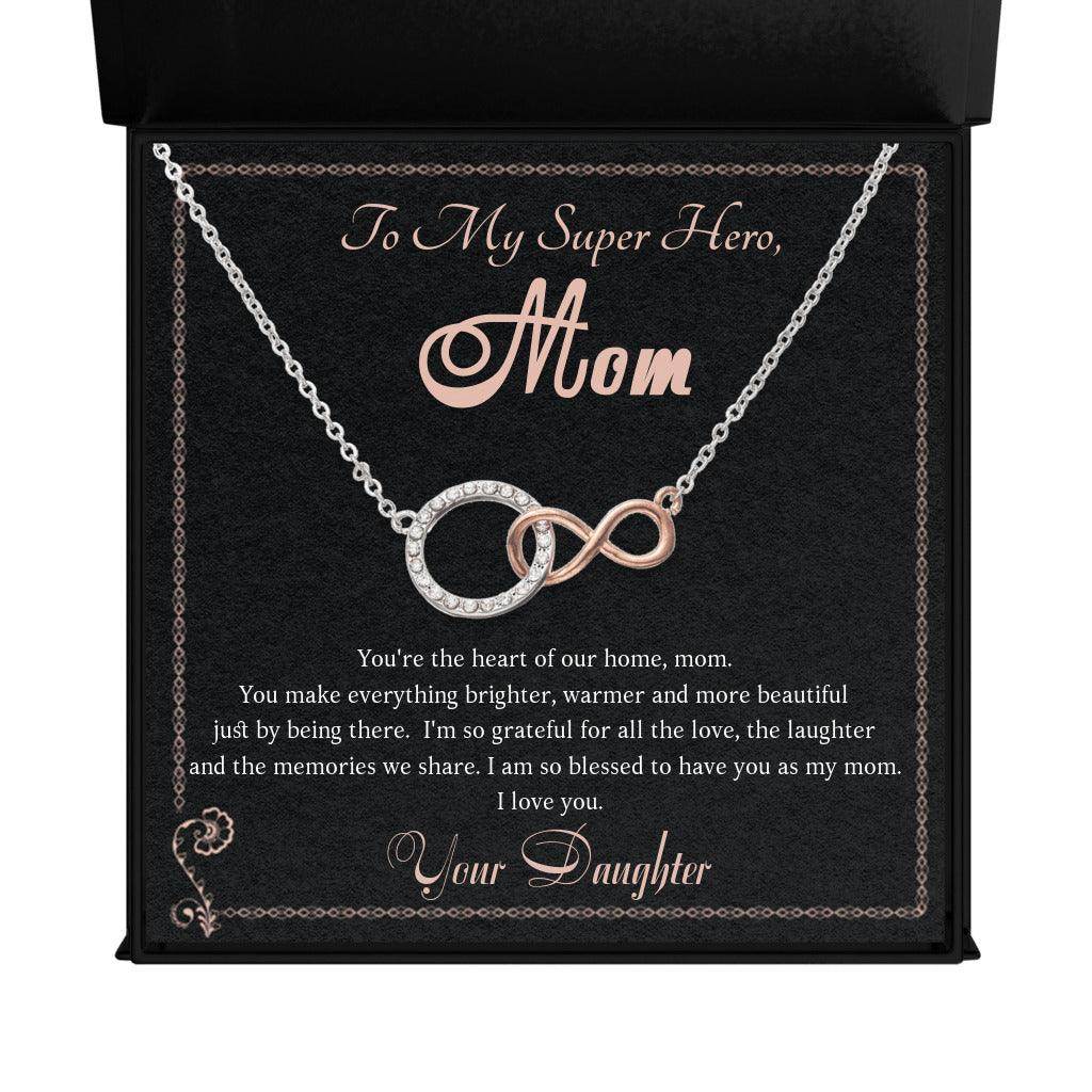 Gift to Mom From Daughter Infinite Bond - Infinity Circle Necklace - Giftsmojo