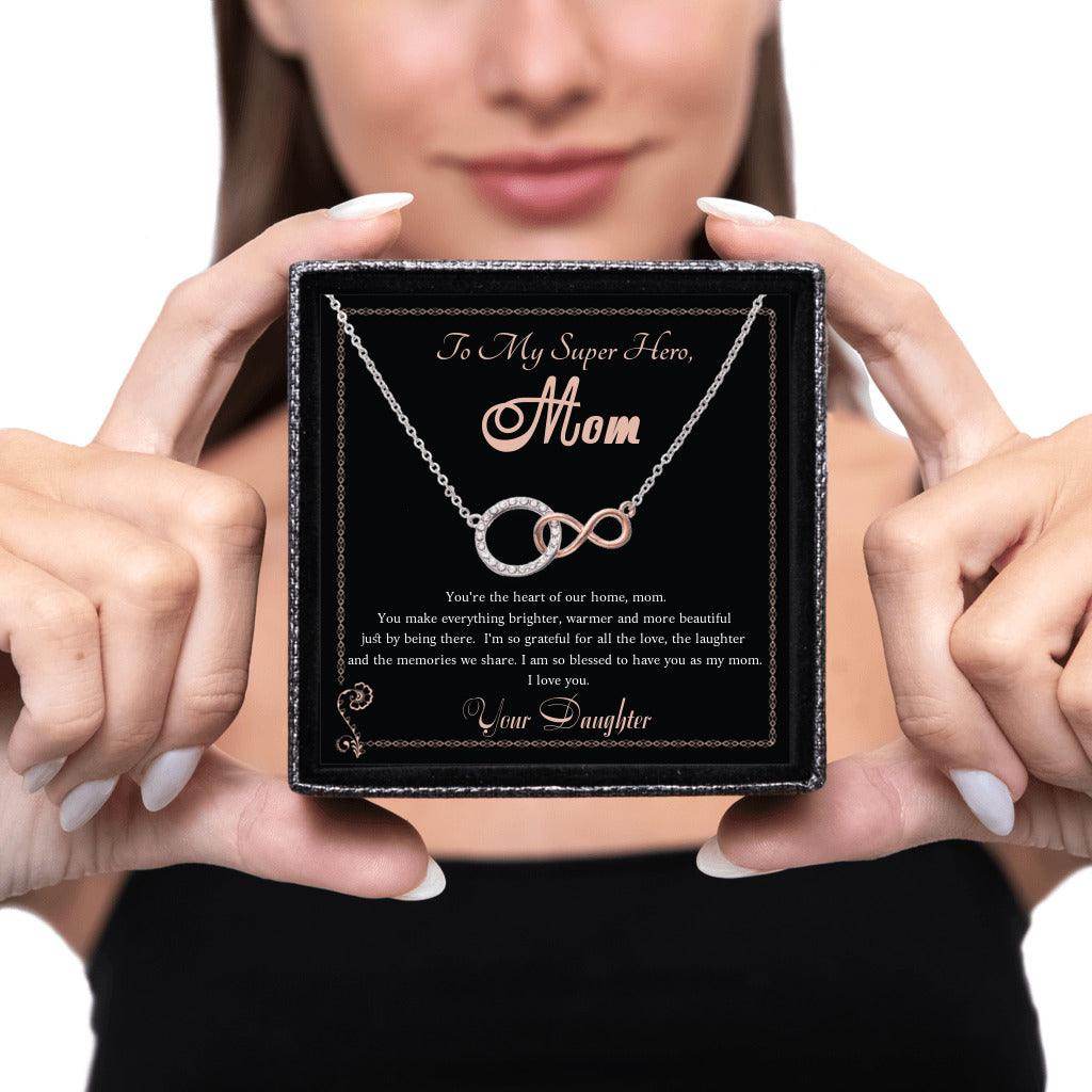 Gift to Mom From Daughter Infinite Bond - Infinity Circle Necklace - Giftsmojo