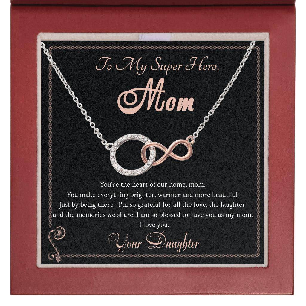 Gift to Mom From Daughter Infinite Bond - Infinity Circle Necklace - Giftsmojo