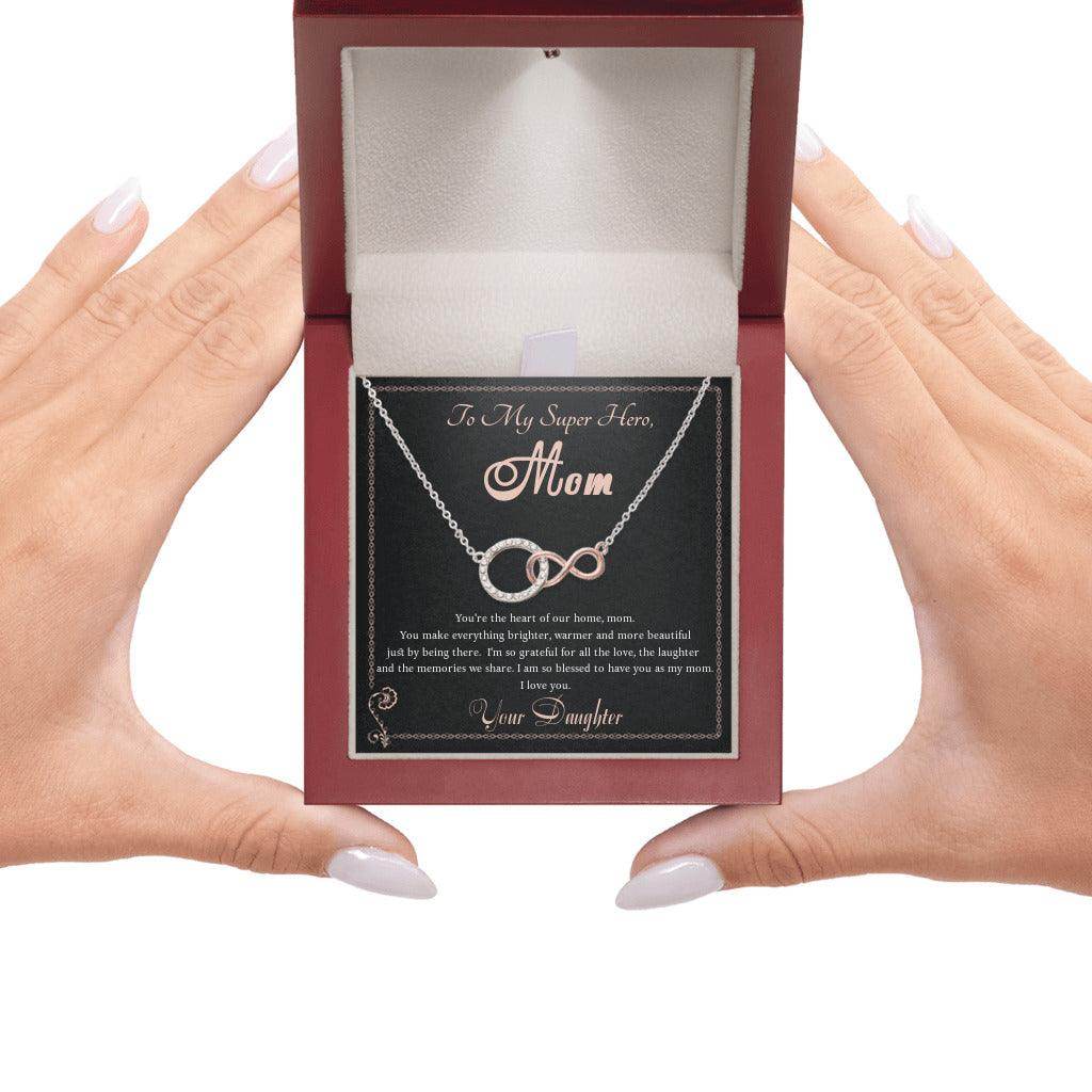 Gift to Mom From Daughter Infinite Bond - Infinity Circle Necklace - Giftsmojo
