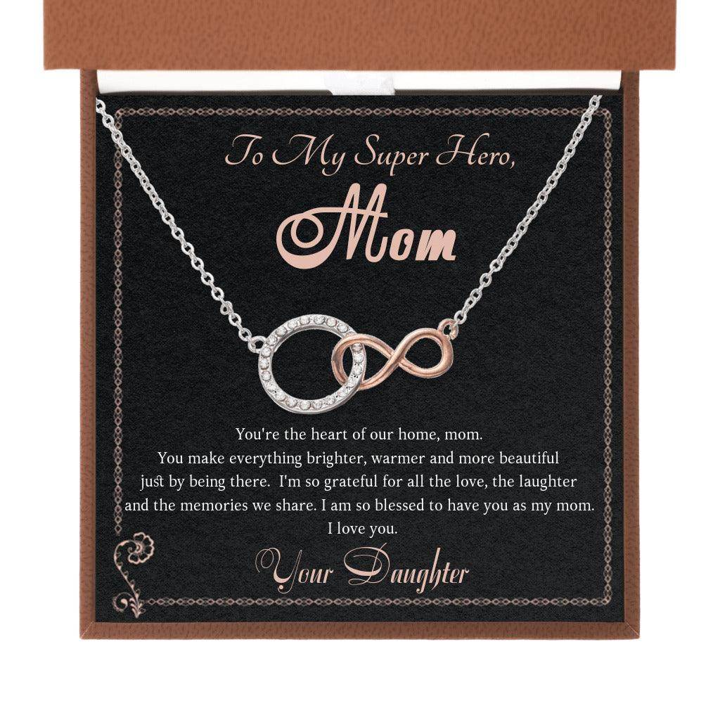 Gift to Mom From Daughter Infinite Bond - Infinity Circle Necklace - Giftsmojo