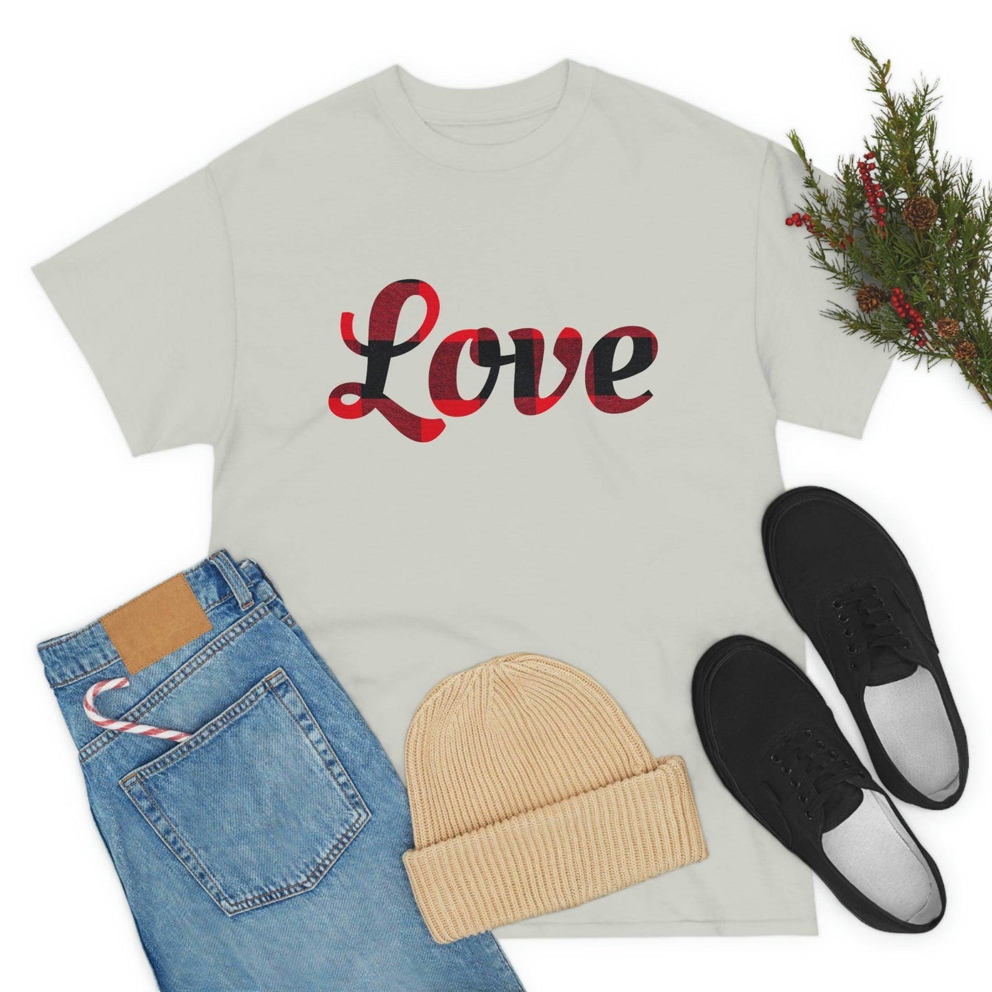 Plaid love T-Shirt - Giftsmojo