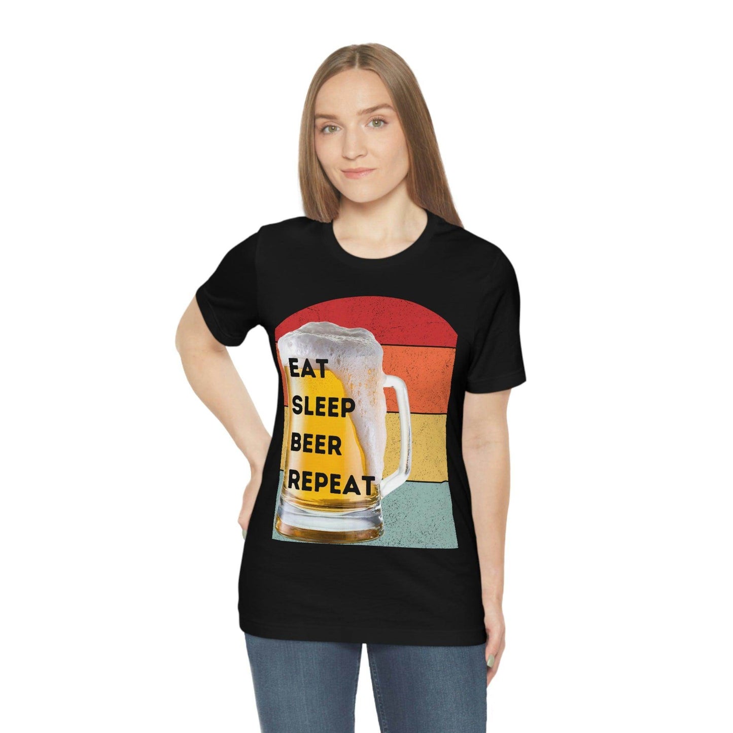 Retro shirt Eat Sleep Beer Repeat - funny beer shirt - Giftsmojo