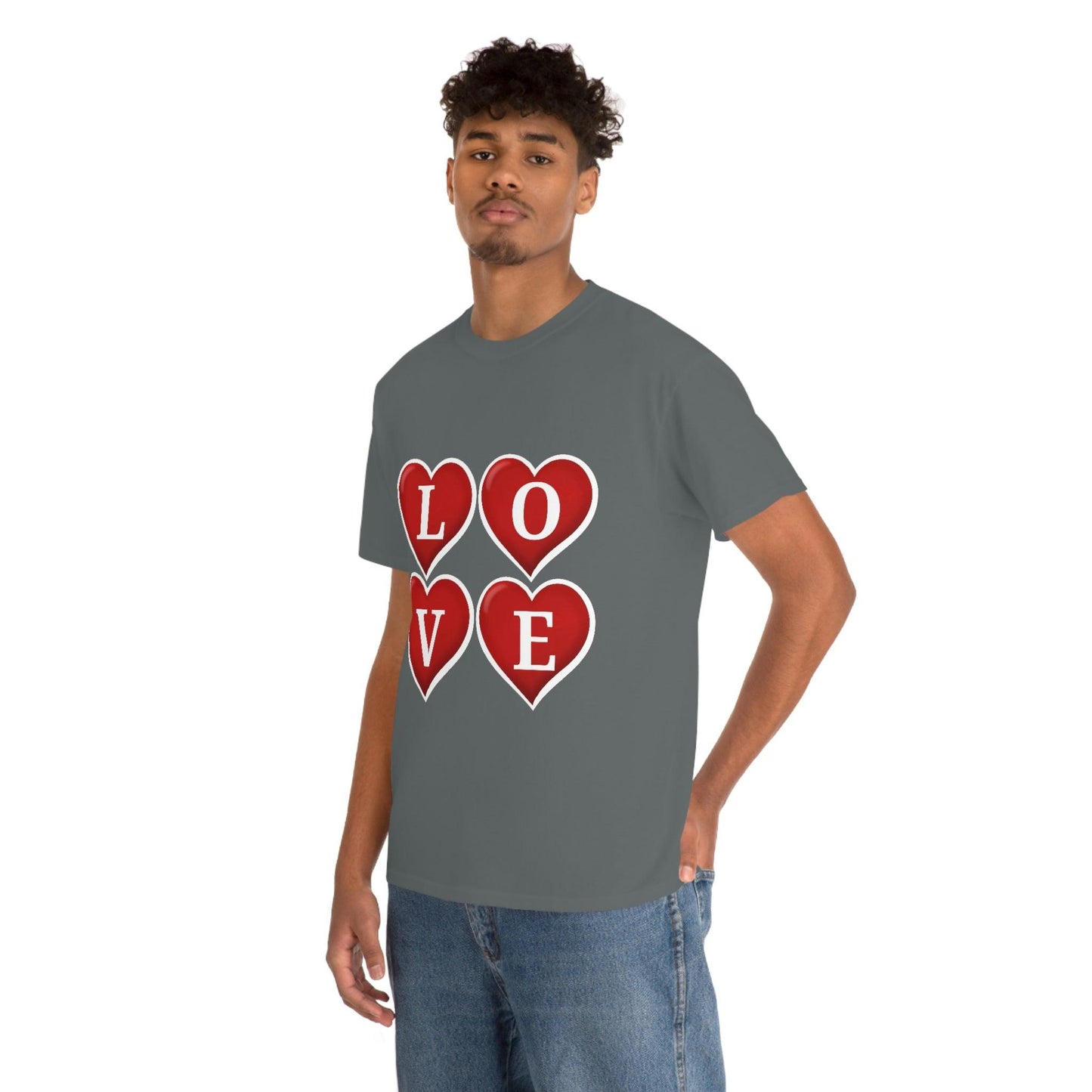 white 4hearts love Tee - Giftsmojo