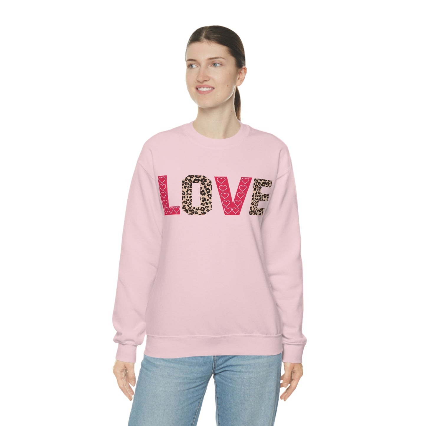 Love Sweatshirt with partial leopard print