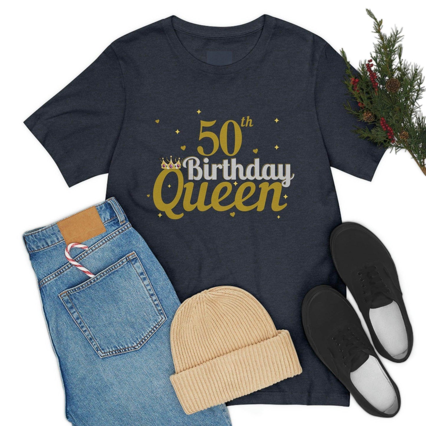 50th birthday queen shirt, birthday shirt, gift for her - Giftsmojo