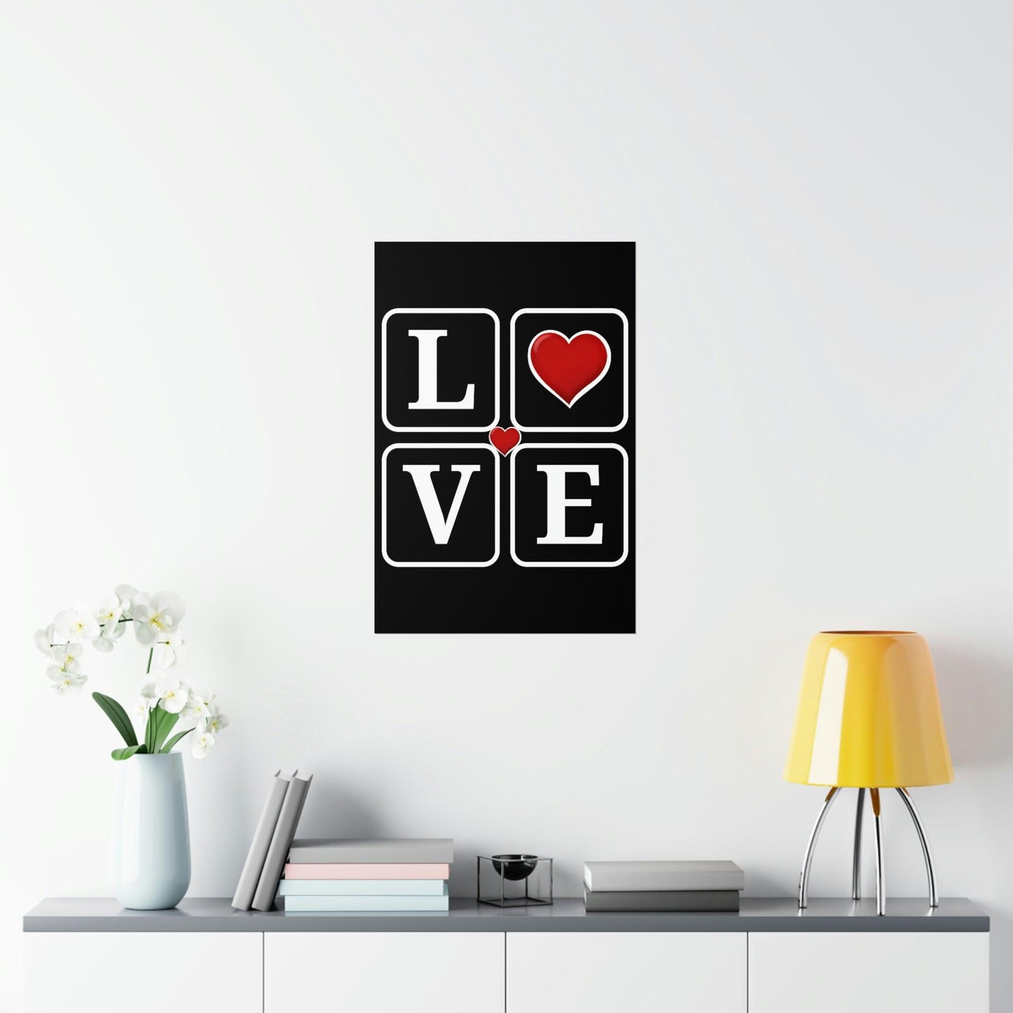 Love Square with Heart Premium Matte Vertical Posters - Giftsmojo