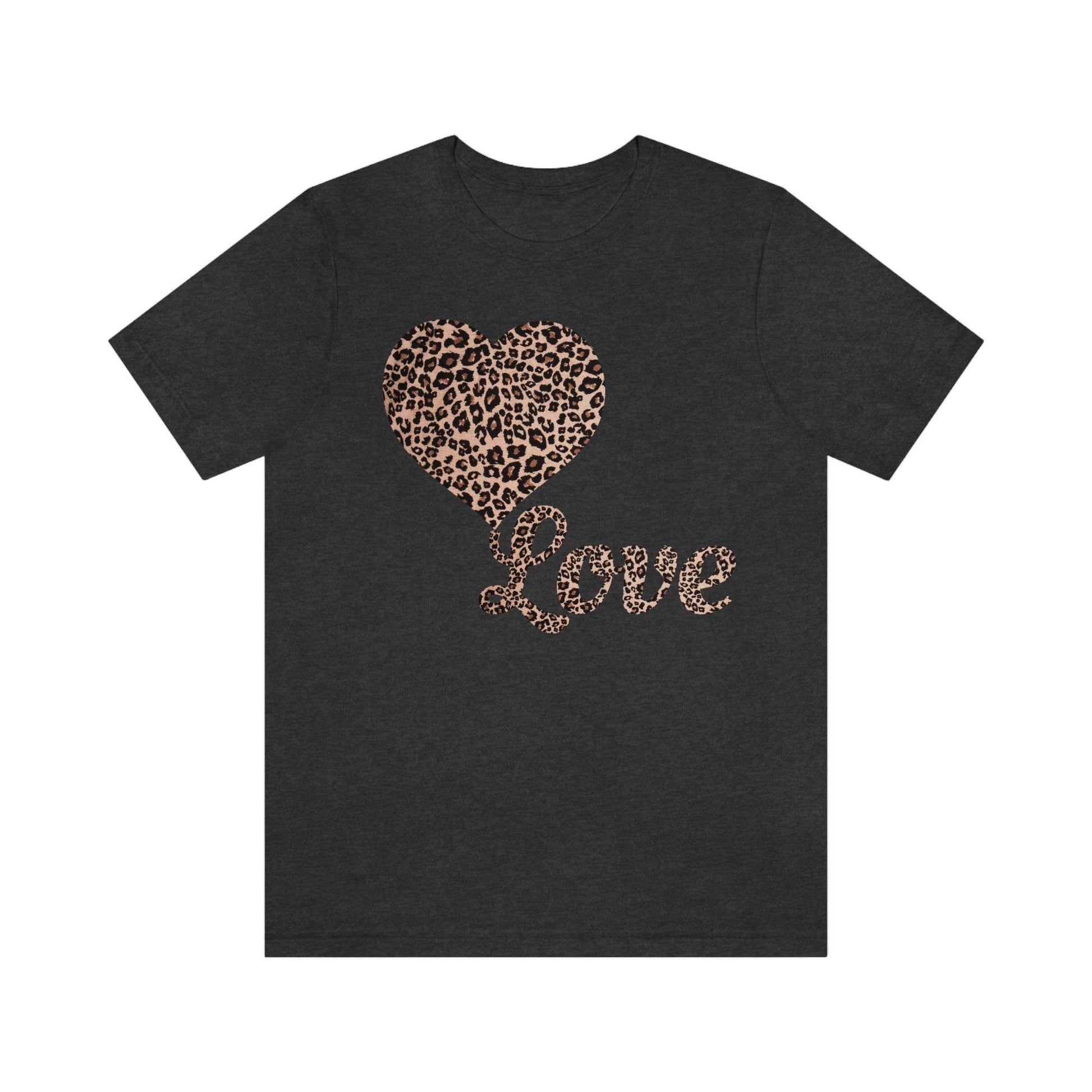 Love Heart, Leopard Print Tee - Giftsmojo