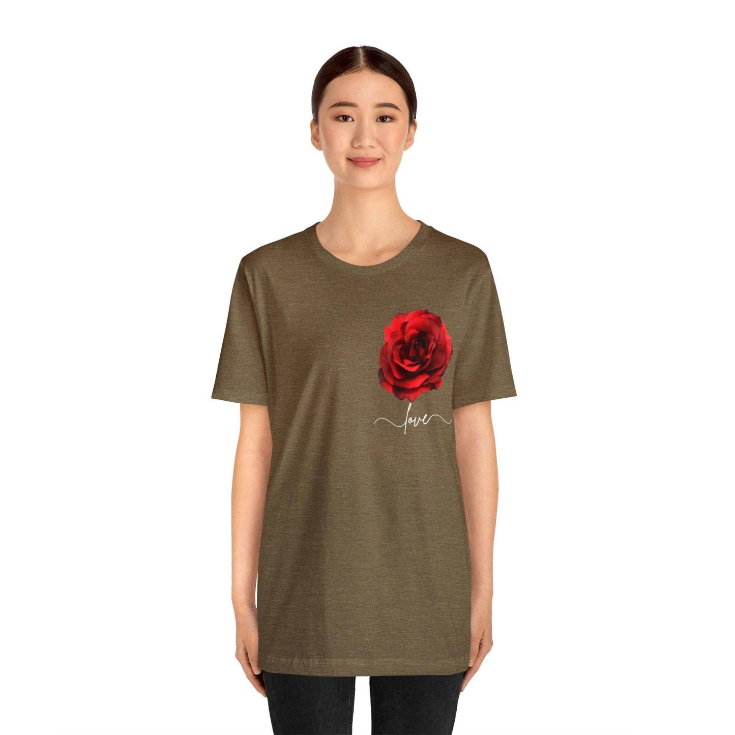 Love Rose Flower T-shirt for Women, Rose Graphic T-shirt, floral shirt, gift for her, love shirt - Giftsmojo