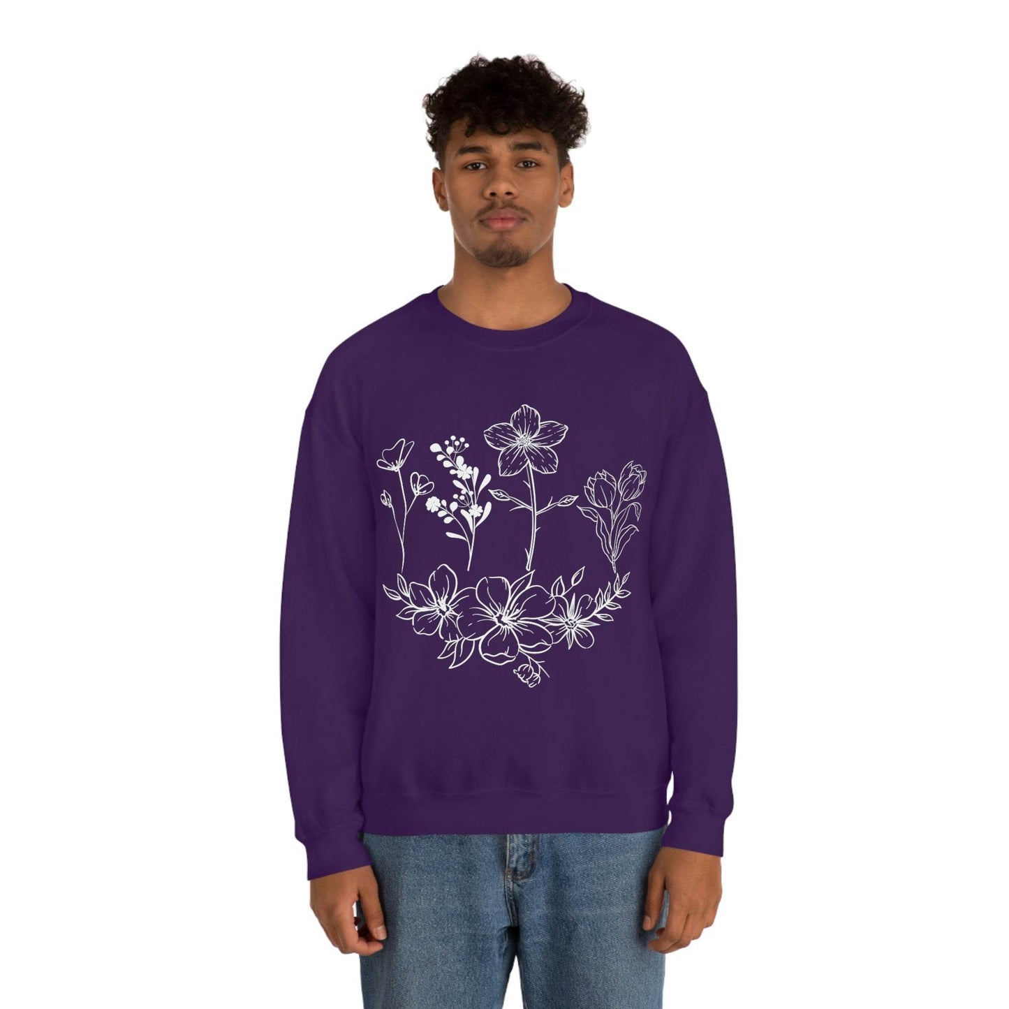 Flower sweatshirt, Vintage Flower Shirt, Vintage Botanical Shirt, plant sweatshirt, - Giftsmojo