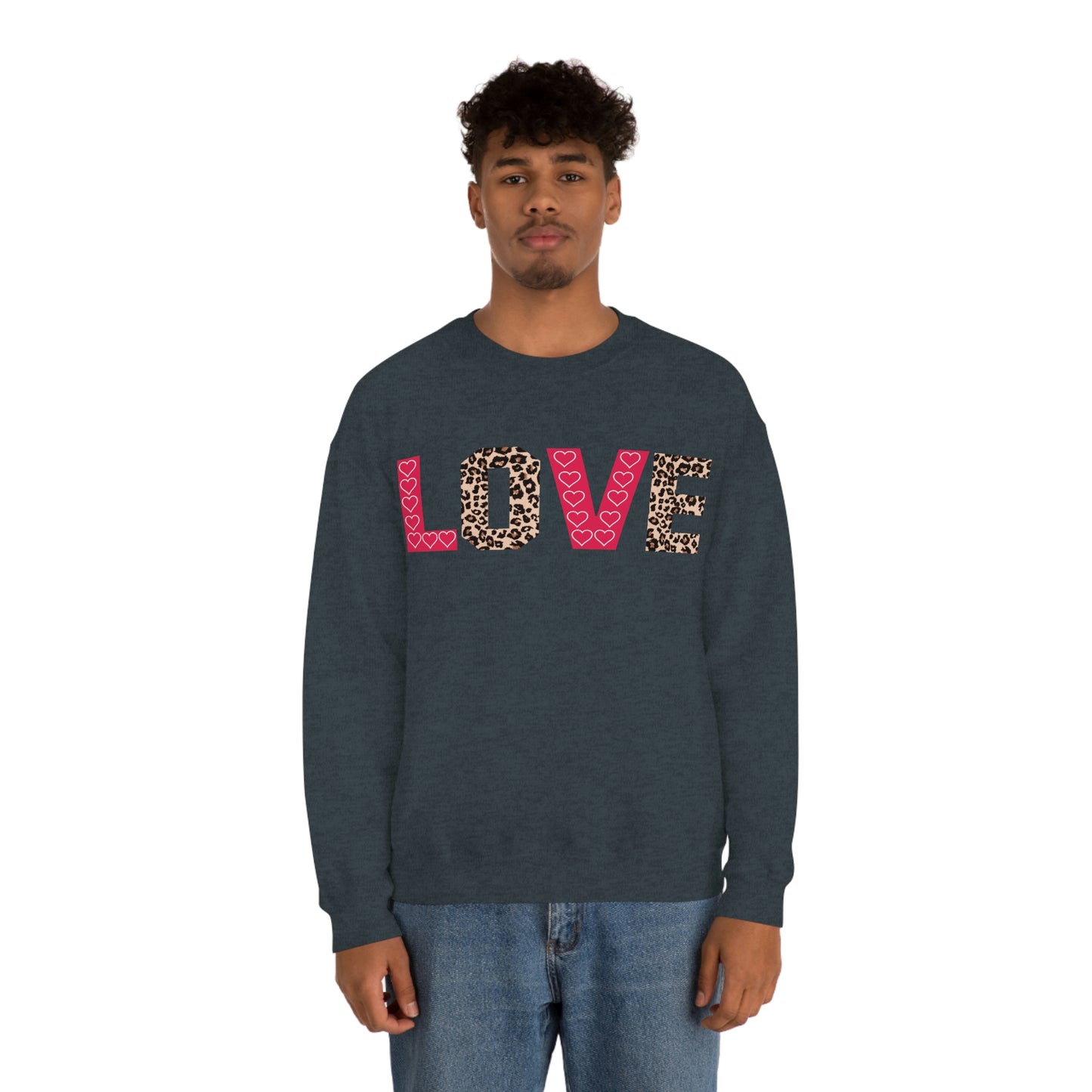 Love Sweatshirt with partial leopard print