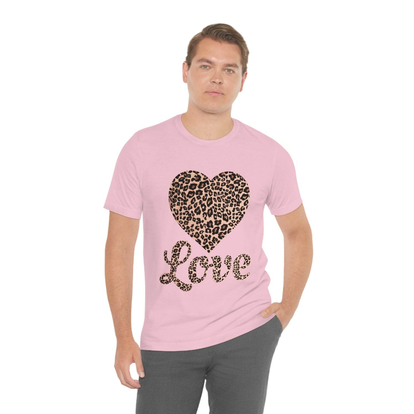 Leopard Print, Love Heart Tee, - Giftsmojo
