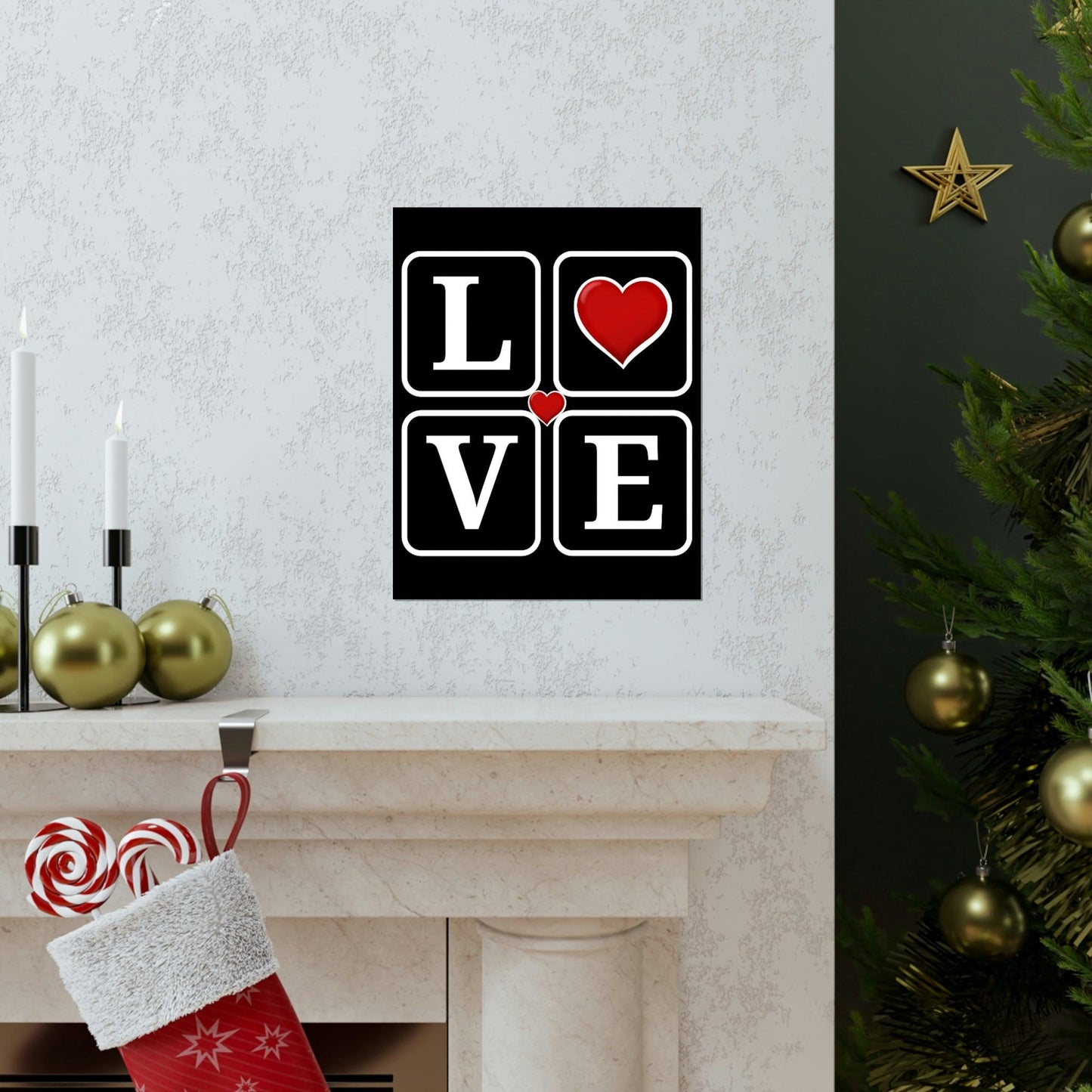 Love Square with Heart Premium Matte Vertical Posters - Giftsmojo