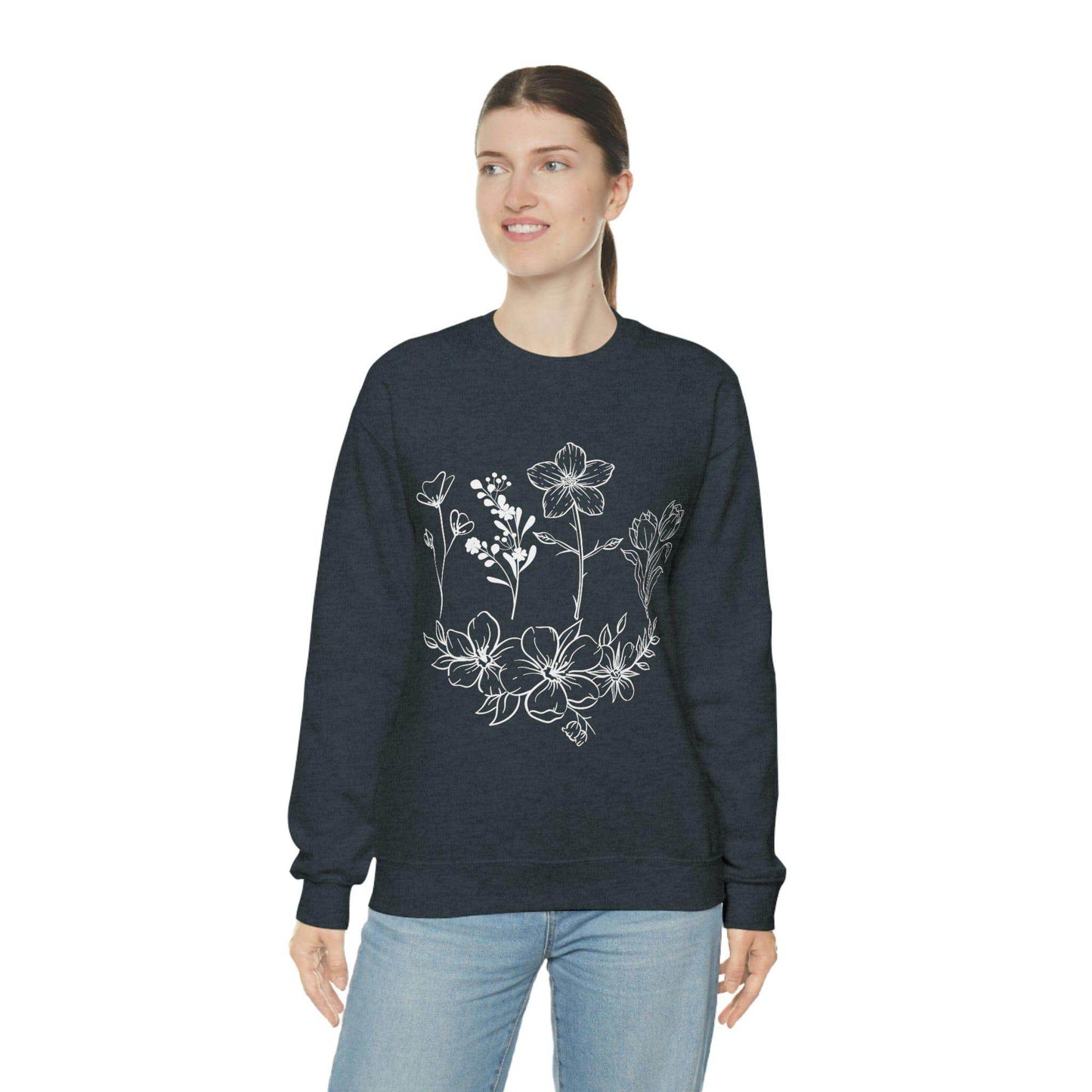 Flower sweatshirt, Vintage Flower Shirt, Vintage Botanical Shirt, plant sweatshirt, - Giftsmojo
