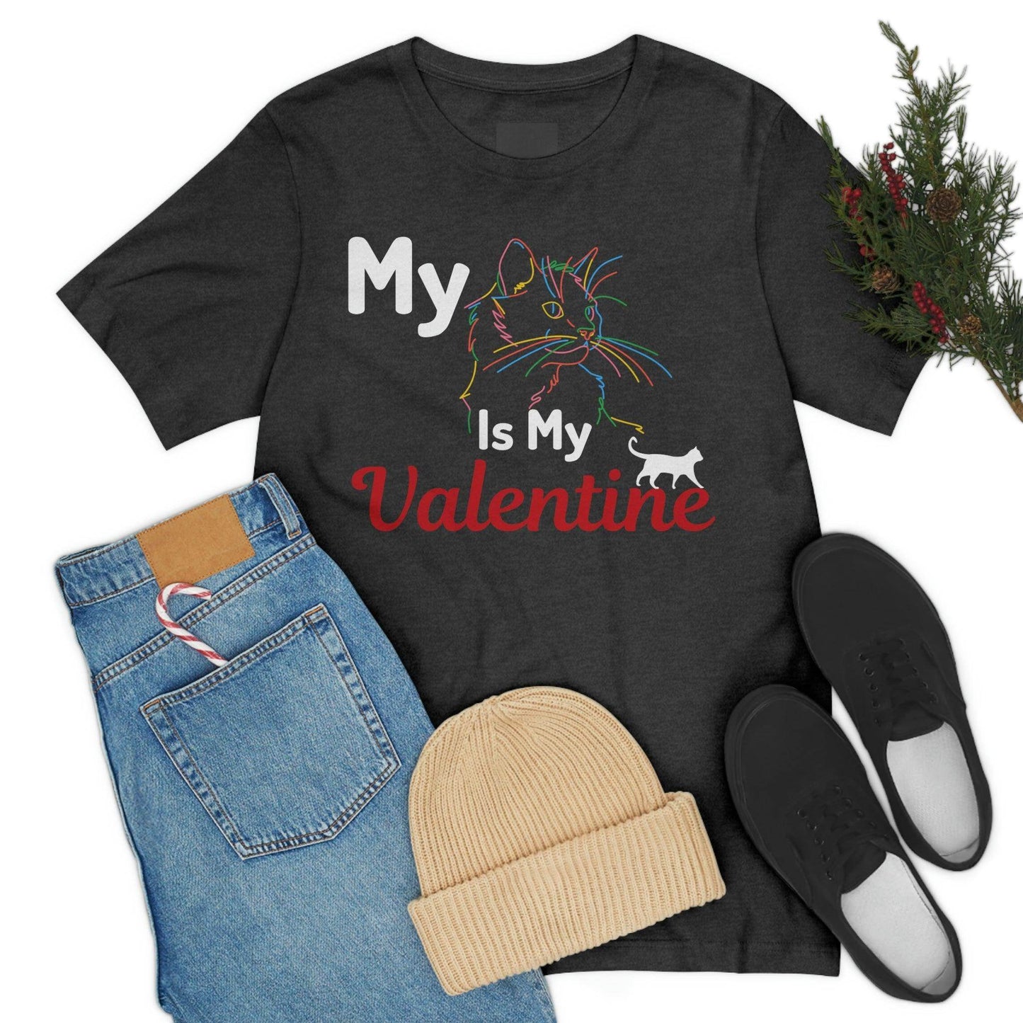 My Cat is My Valentine, Cute Pet lover Valentine shirt - Cute Cat lover shirt - Cat Mom shirt - Giftsmojo