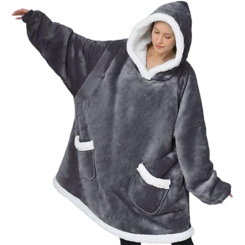 Winter TV Hoodie Blanket Winter Warm Home Clothes Women Men Oversized Pullover With Pockets - Giftsmojo