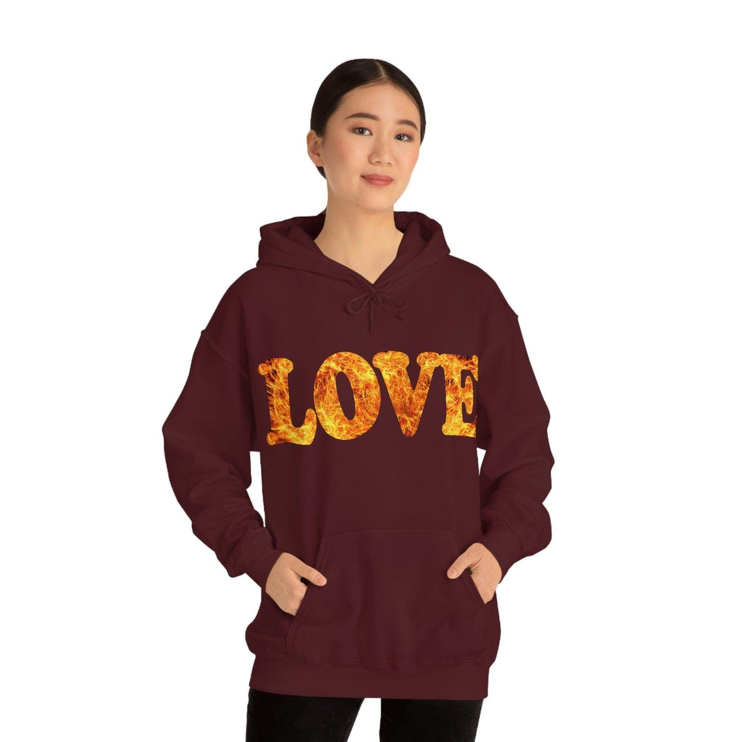 Love Fire Hooded Sweatshirt - Giftsmojo