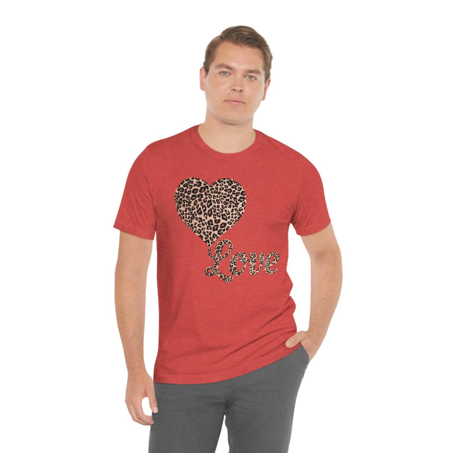 Love Heart, Leopard Print Tee - Giftsmojo