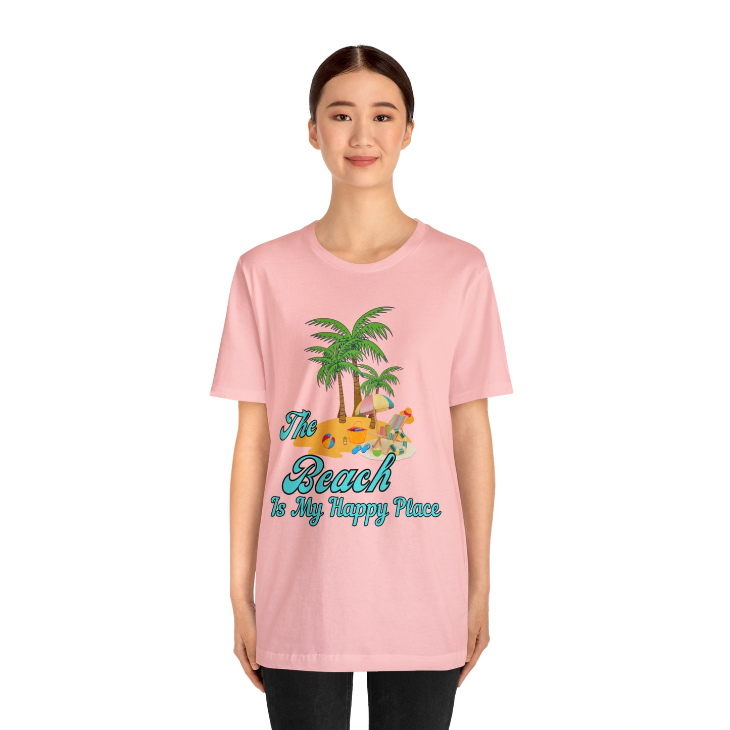 Beach shirt, The Beach is my happy place shirt, Beach t-shirt, Summer shirt, Beachwear, Beach fashion, Stylish beach apparel