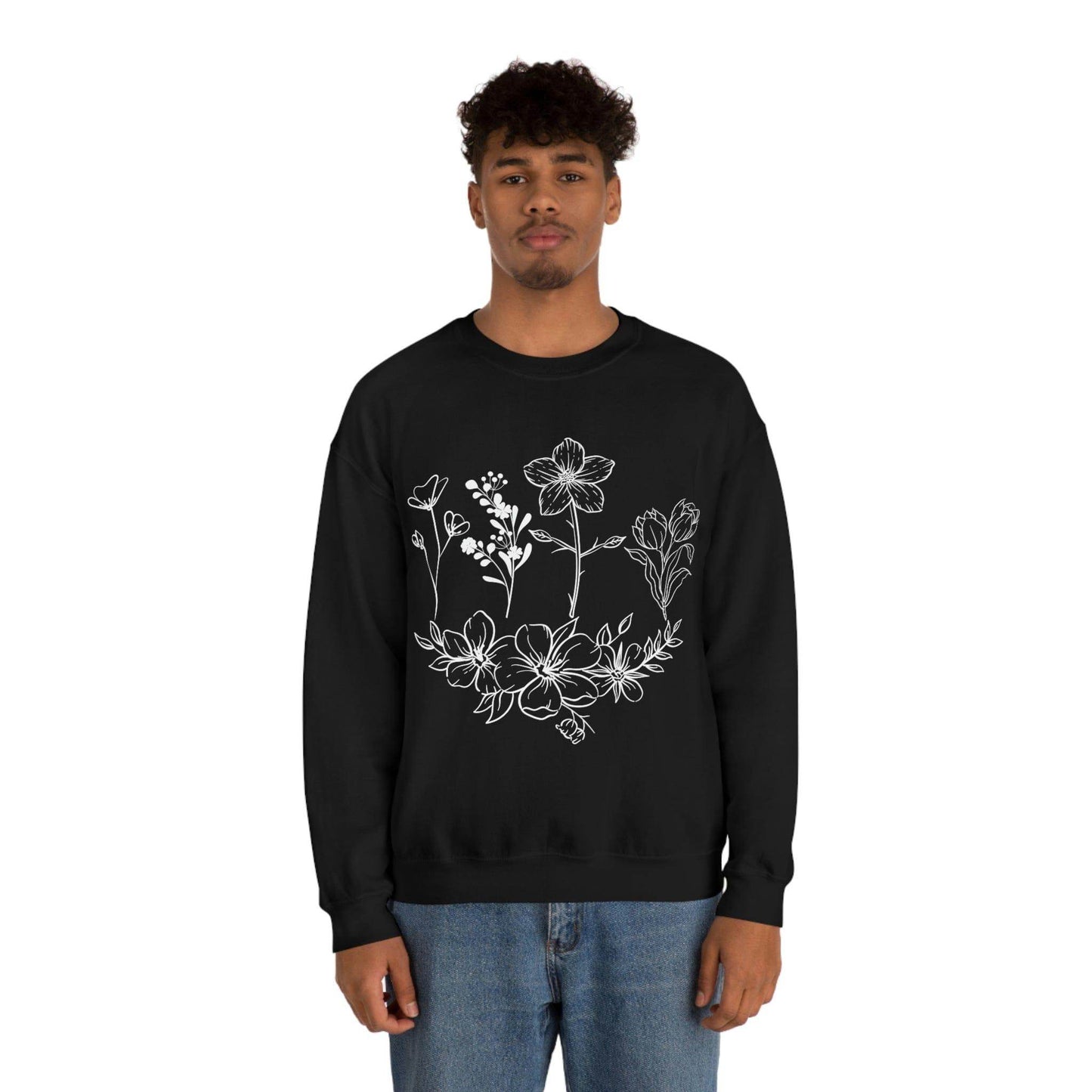 Flower sweatshirt, Vintage Flower Shirt, Vintage Botanical Shirt, plant sweatshirt, - Giftsmojo