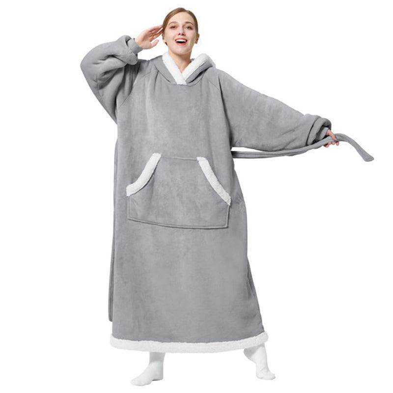 Winter Hoodie Blanket With Button Design Warm Home Clothes Women Men Oversized Pullover - Giftsmojo