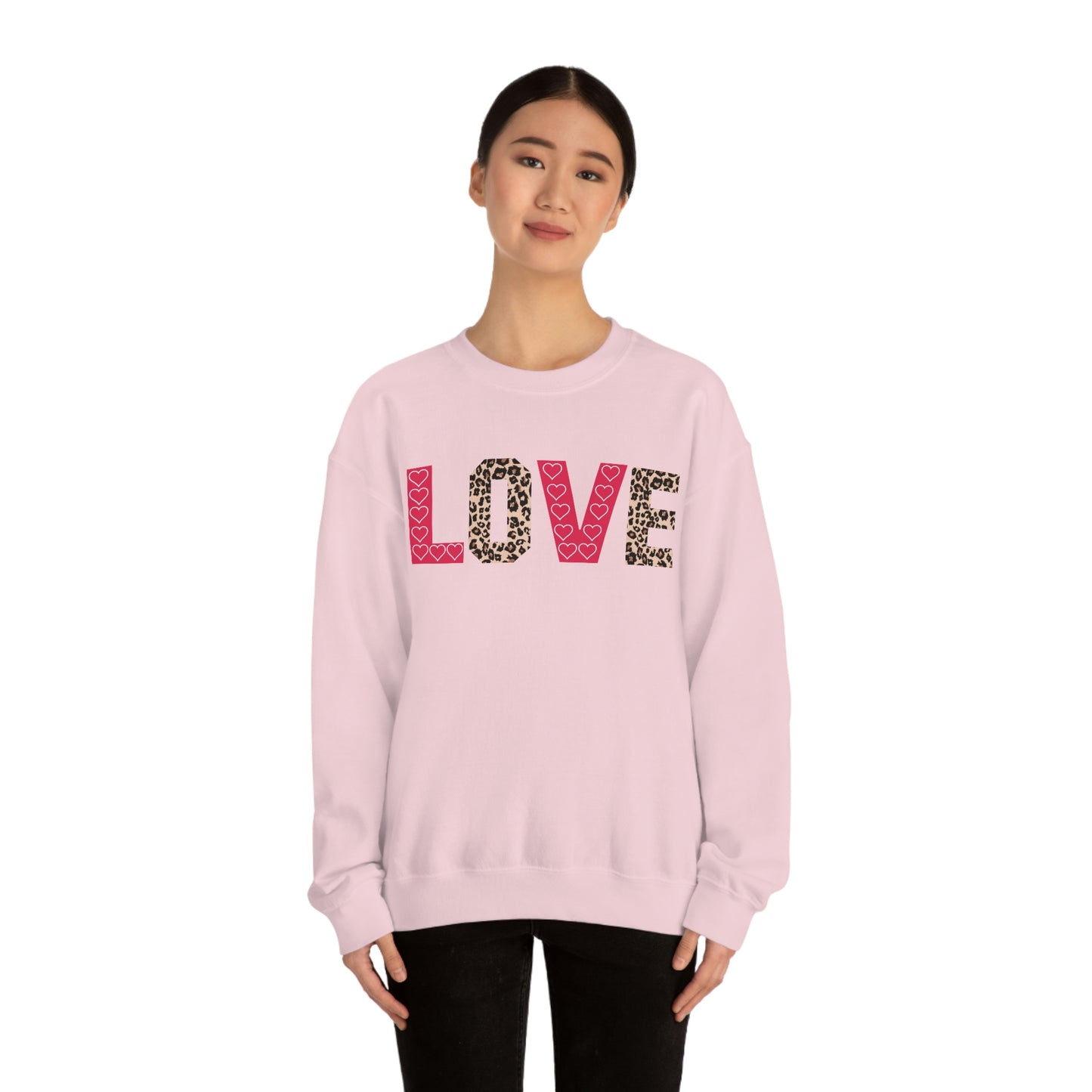 Love Sweatshirt with partial leopard print