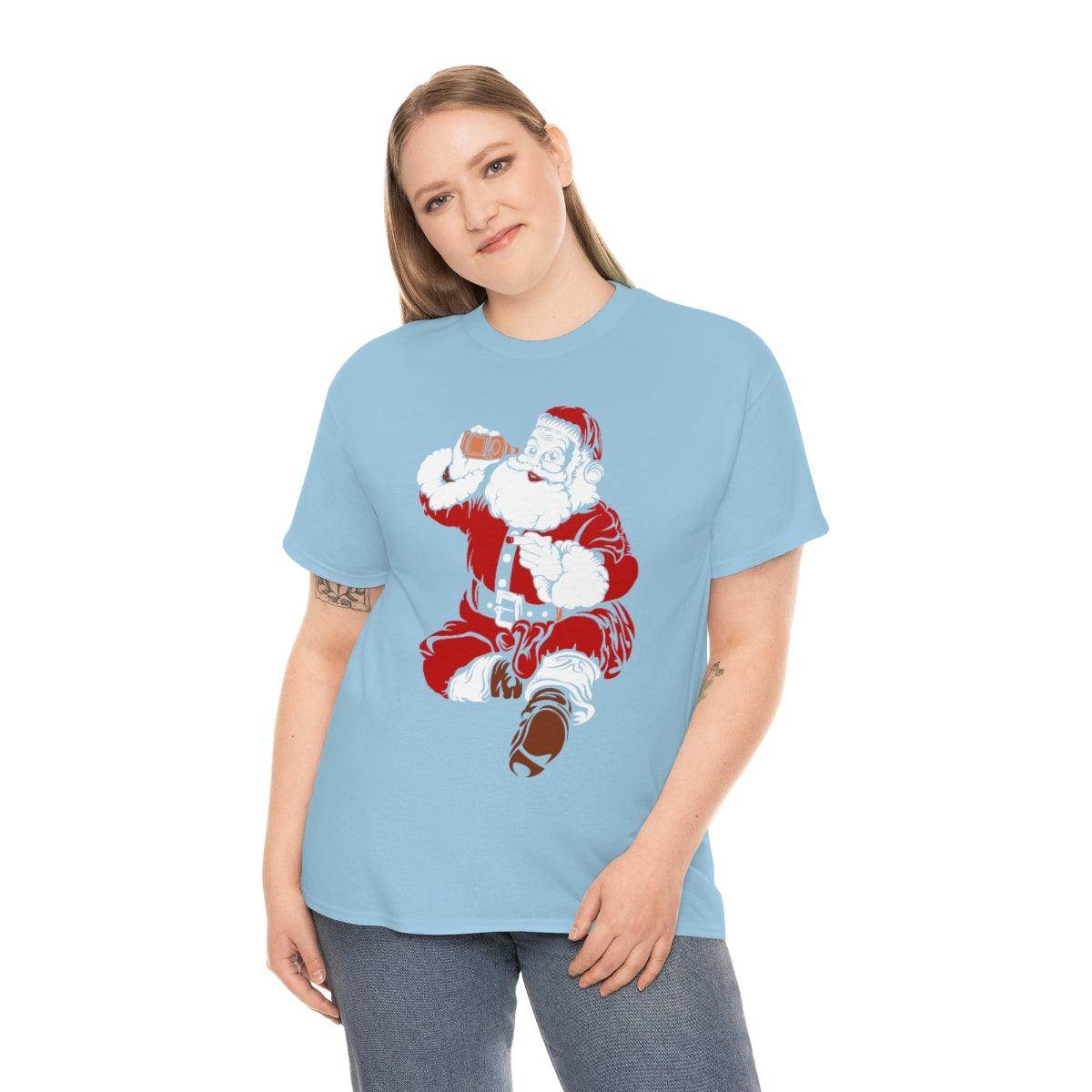 Santa Drinking Beer Funny T-shirt Funny Christmas Shirt Funny Santa Shirt Santa Gift - Giftsmojo