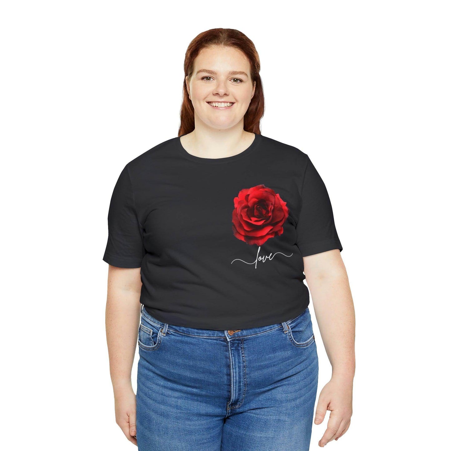 Love Rose Flower T-shirt for Women, Rose Graphic T-shirt, floral shirt, gift for her, love shirt - Giftsmojo