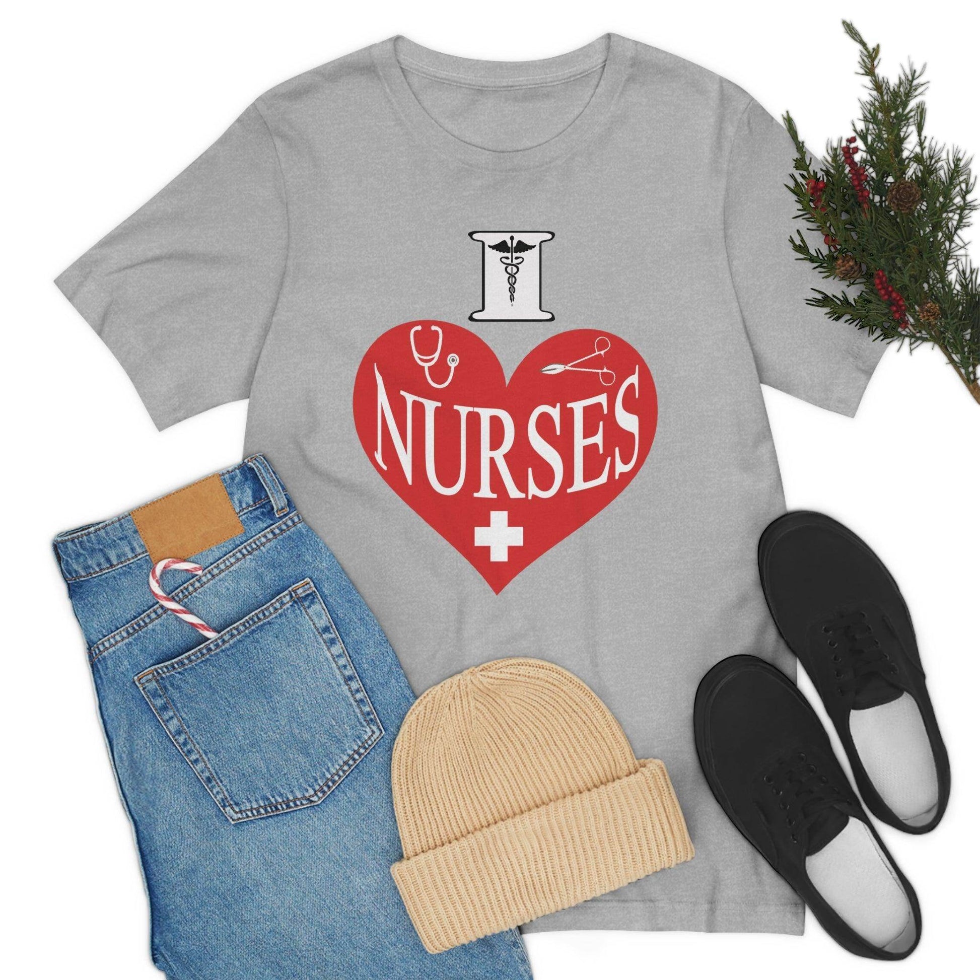 I love Nurses Tee - Giftsmojo