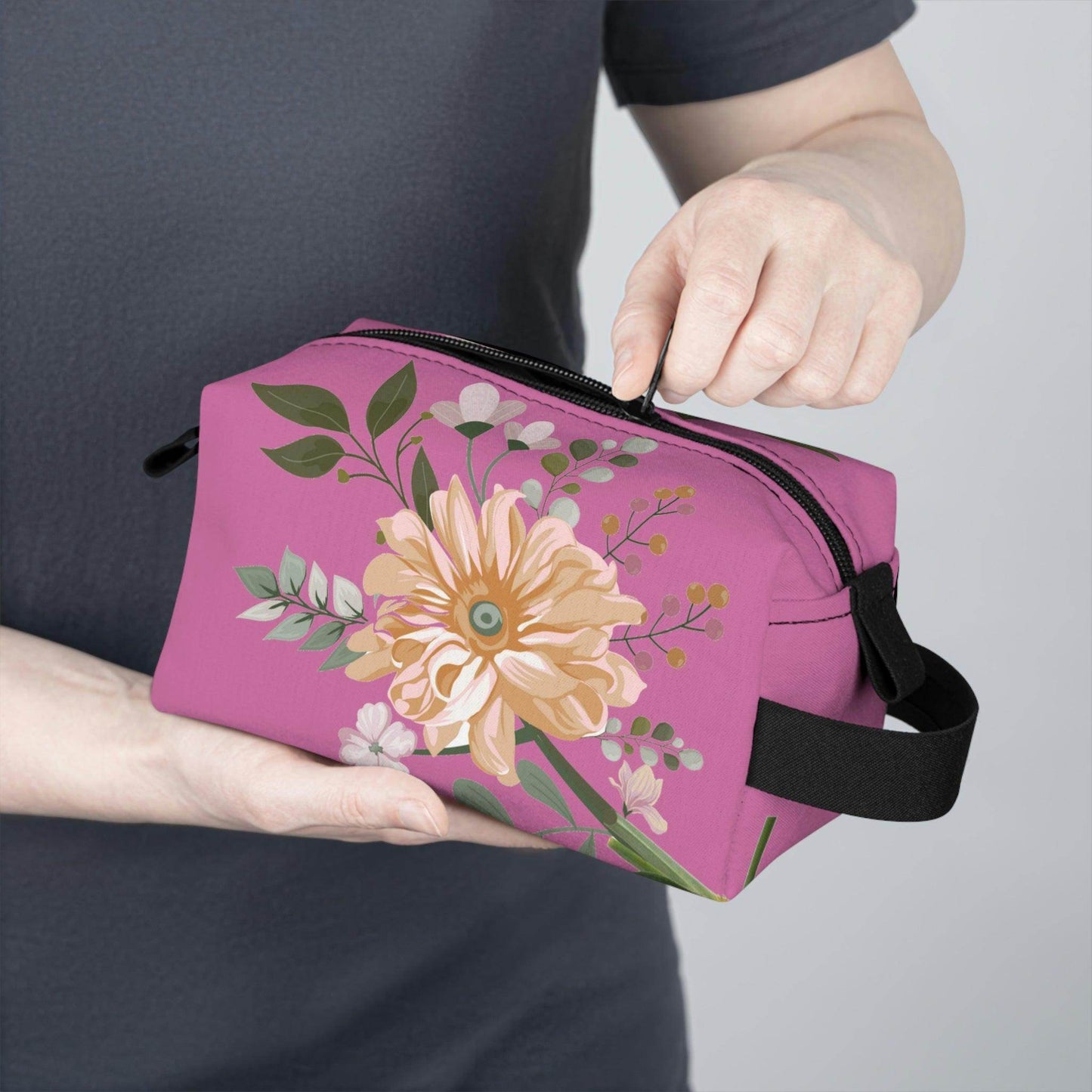 Makeup Bags Cosmetic Bag | Floral Makeup Bag - floral Toiletry Bag | makeup pouch gift for her | bridal party bags | travel bag - Giftsmojo