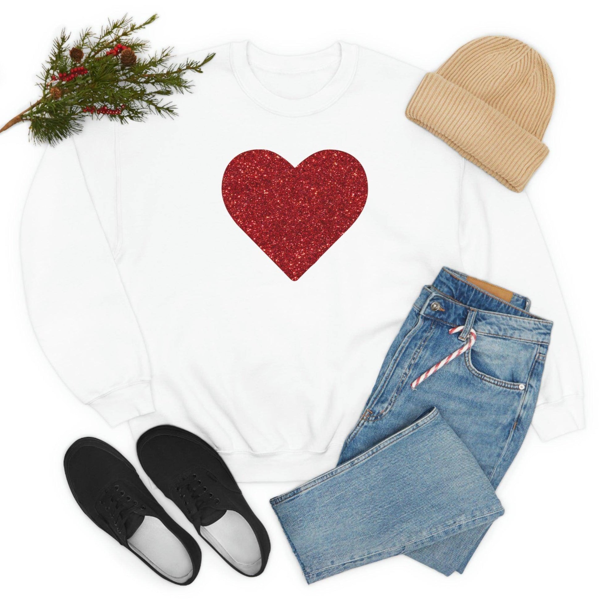 Heart Sweatshirt Love sweatshirt Love Shirt Cute Love Shirt with Heart Valentine sweatshirt - Matching Love shirt Girlfriend gift Boyfriend - Giftsmojo