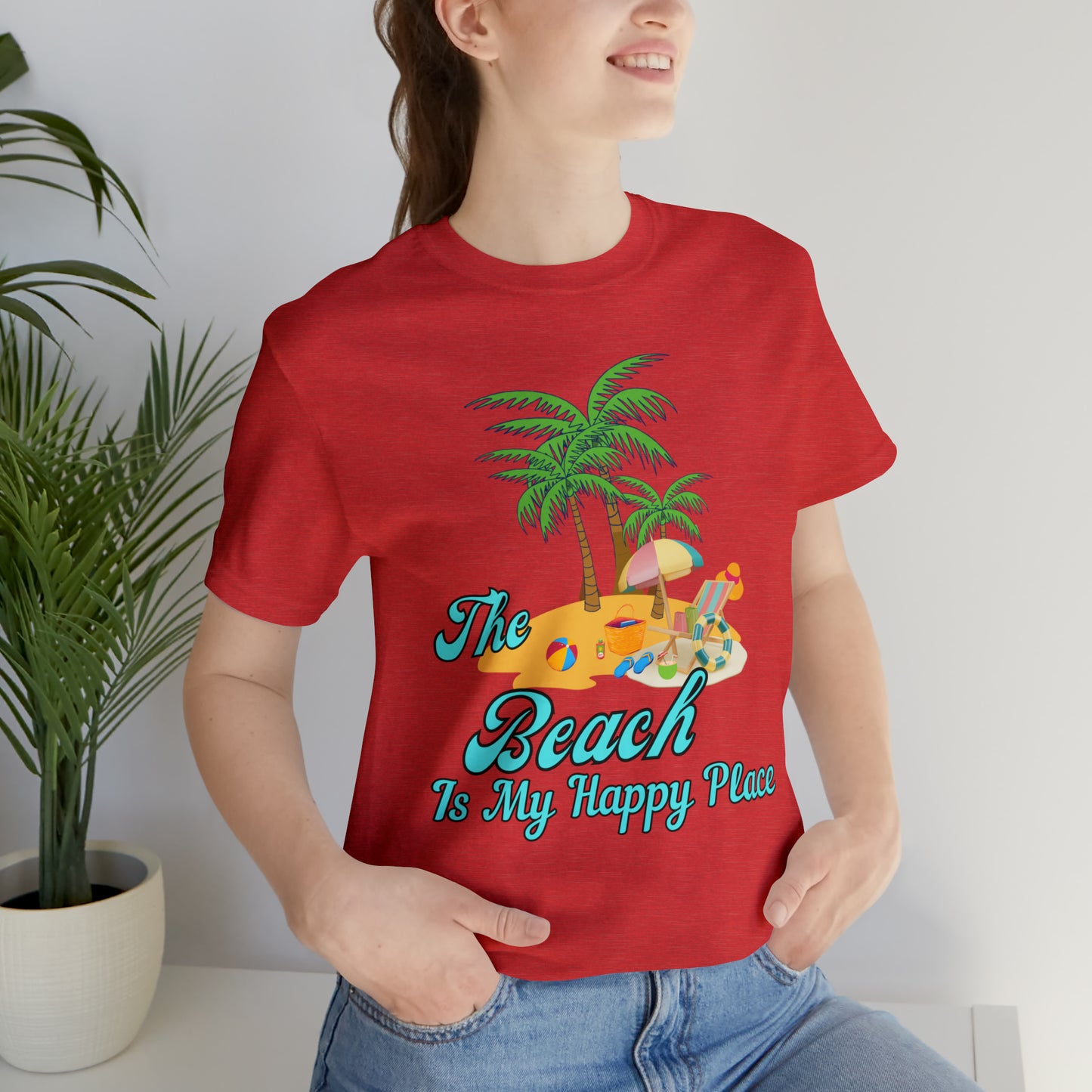 Beach shirt, The Beach is my happy place shirt, Beach t-shirt, Summer shirt, Beachwear, Beach fashion, Stylish beach apparel