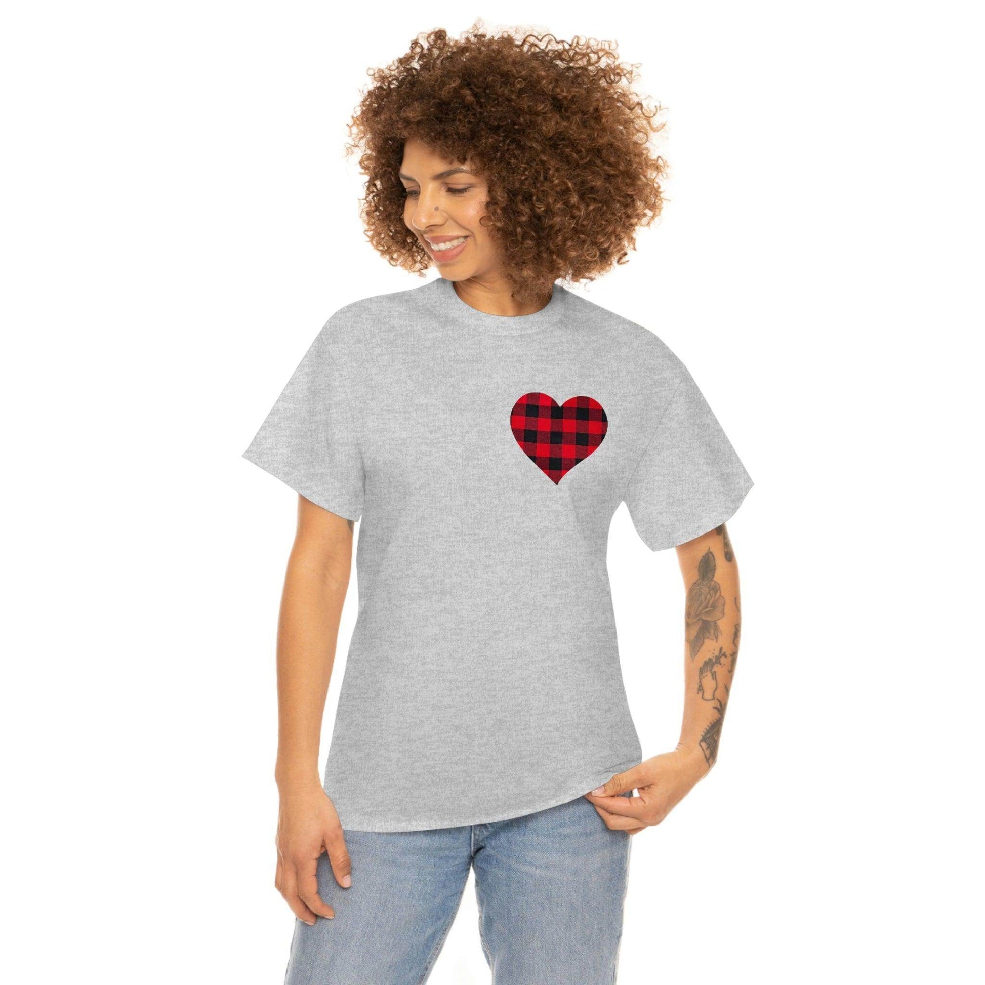 Plaid Heart T-Shirt - Giftsmojo