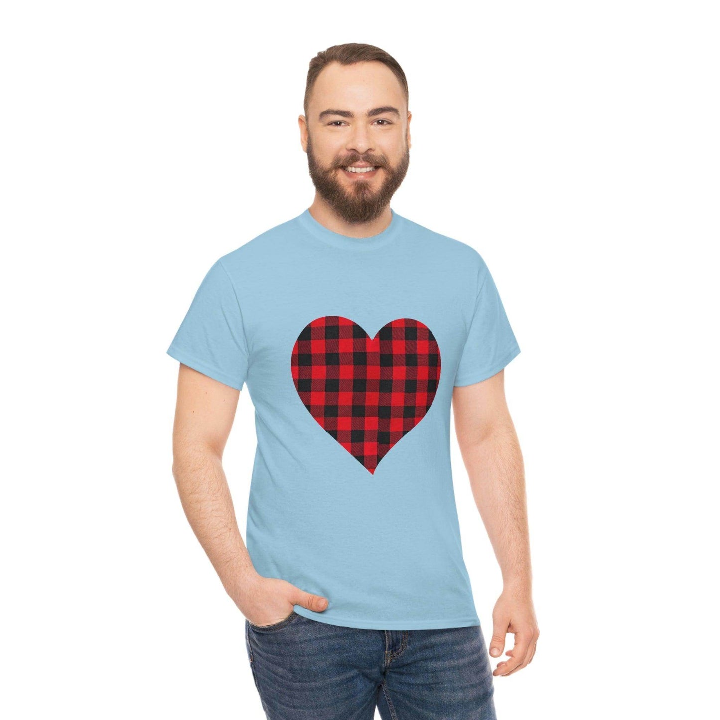 Plaid Heart T-Shirt, - Giftsmojo