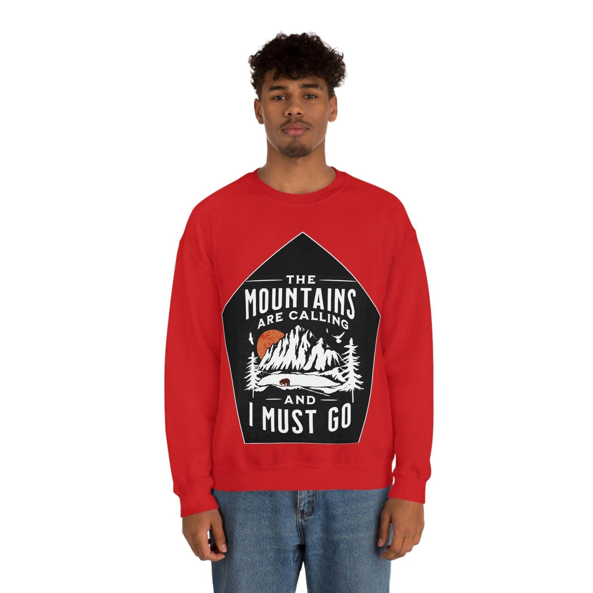 The Mountains are Calling and I Must Go, Crewneck Sweatshirt - Giftsmojo