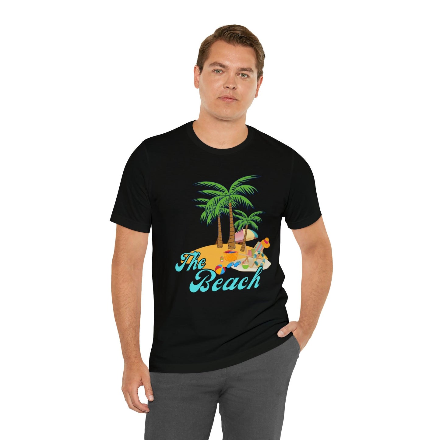 The Beach shirt, Beach t-shirt, Summer shirt, Beachwear, Beach fashion, Tropical print, Trendy design, Stylish beach apparel