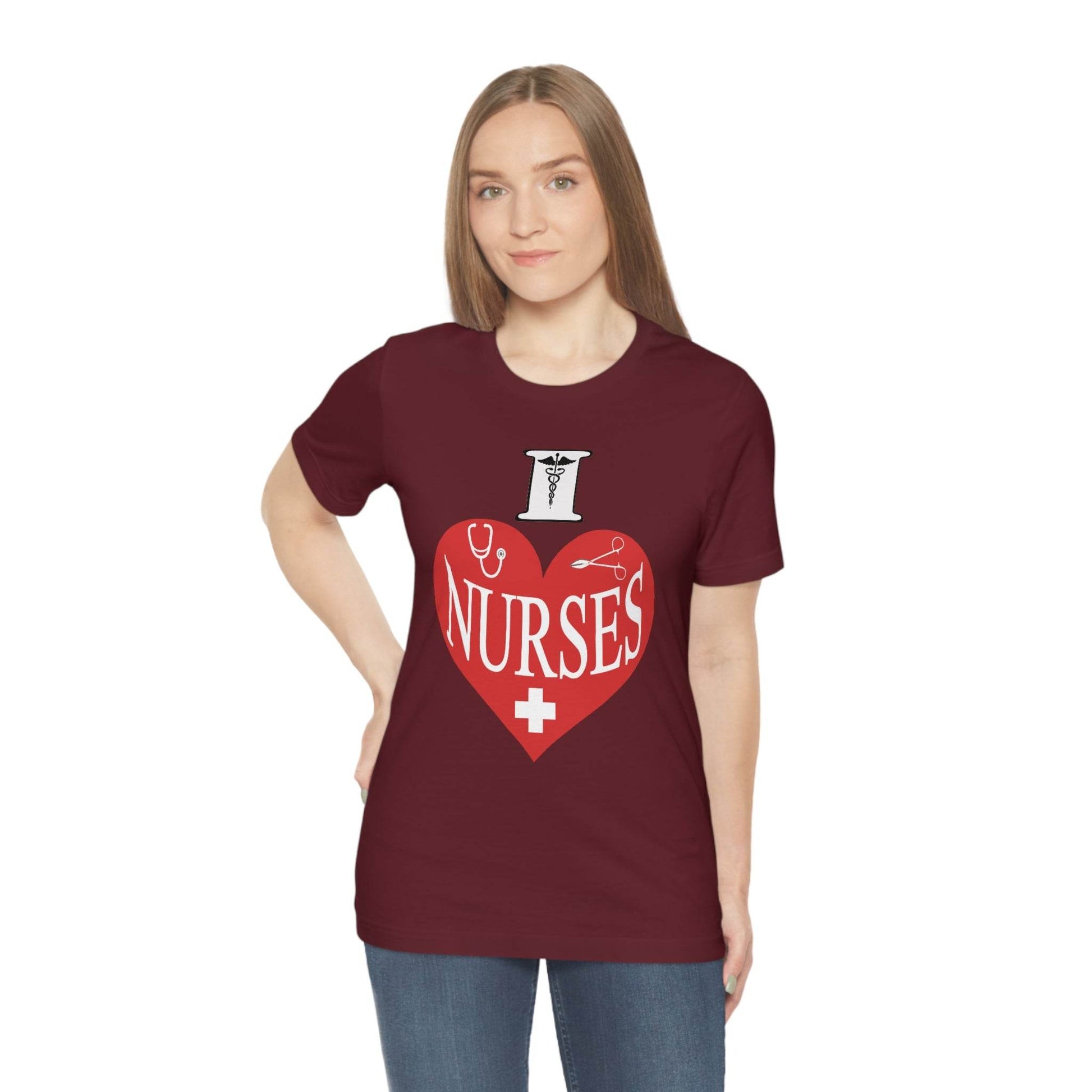 I love Nurses Tee - Giftsmojo