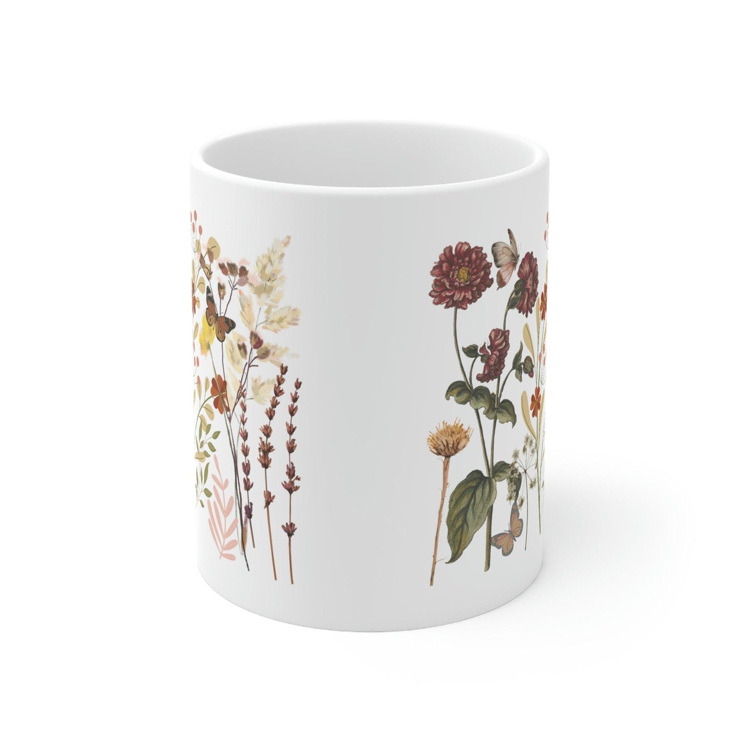 Floral Mug, gift for mom on mothers day, Birthday gift for mom, gift for plant lovers, coffee mug for her, hot cocoa mug, gift for coffee lover - Giftsmojo