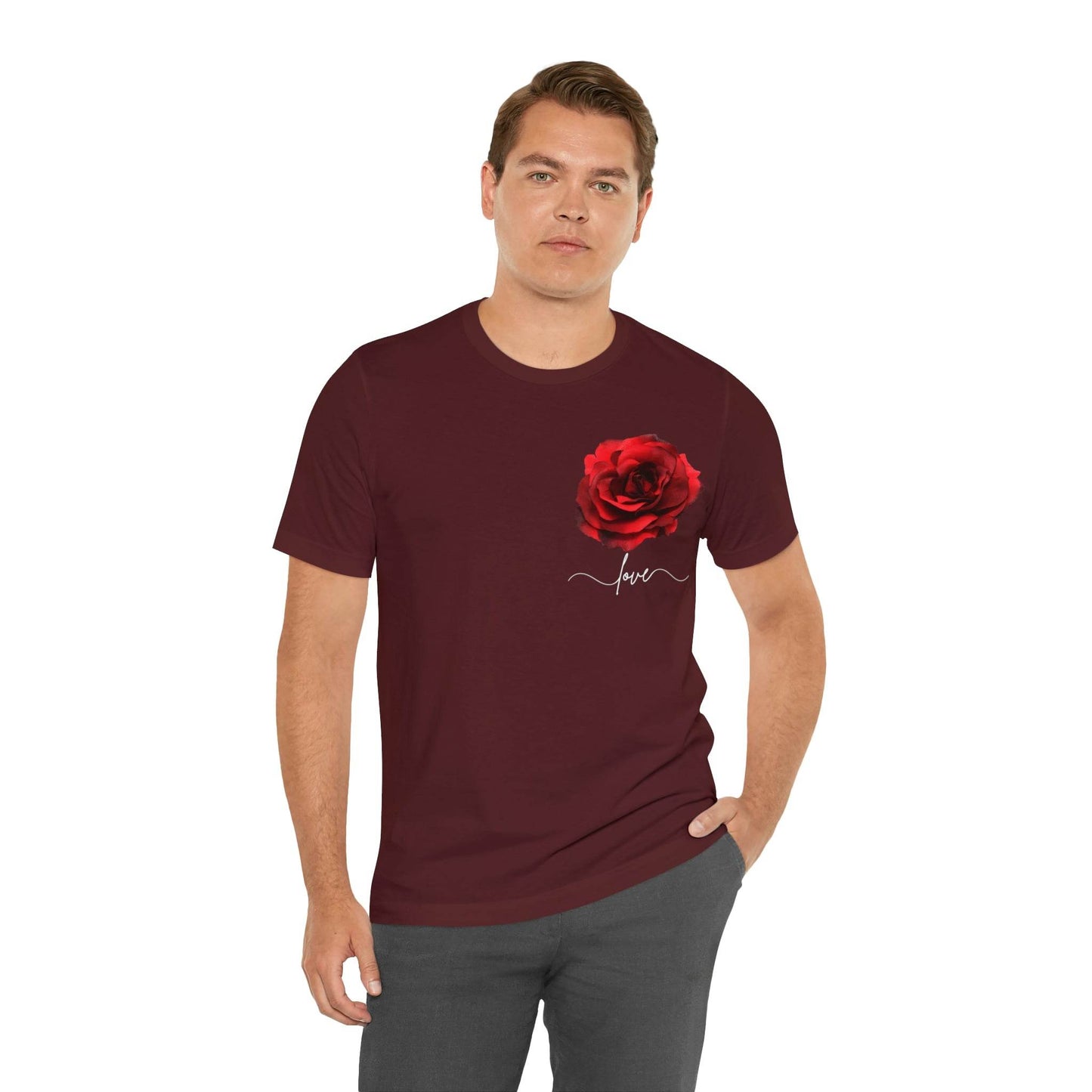 Love Rose Flower T-shirt for Women, Rose Graphic T-shirt, floral shirt, gift for her, love shirt - Giftsmojo