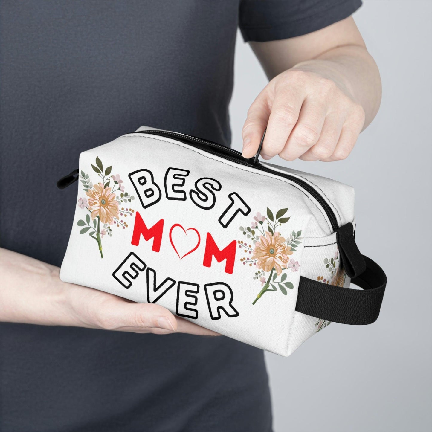 Best Mom Ever Makeup Bag | Cosmetic Bag | Travel bag | Toiletry Bag Women | Cute makeup bag | Makeup pouch | Aesthetic makeup bag - Giftsmojo