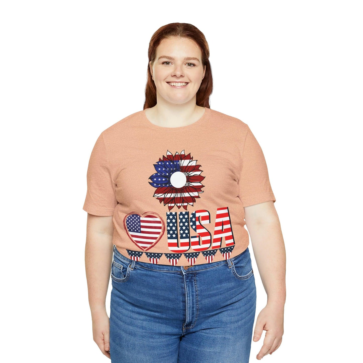 American flag shirt, Red, white, and blue shirt, Flower Love USA shirt, - Giftsmojo