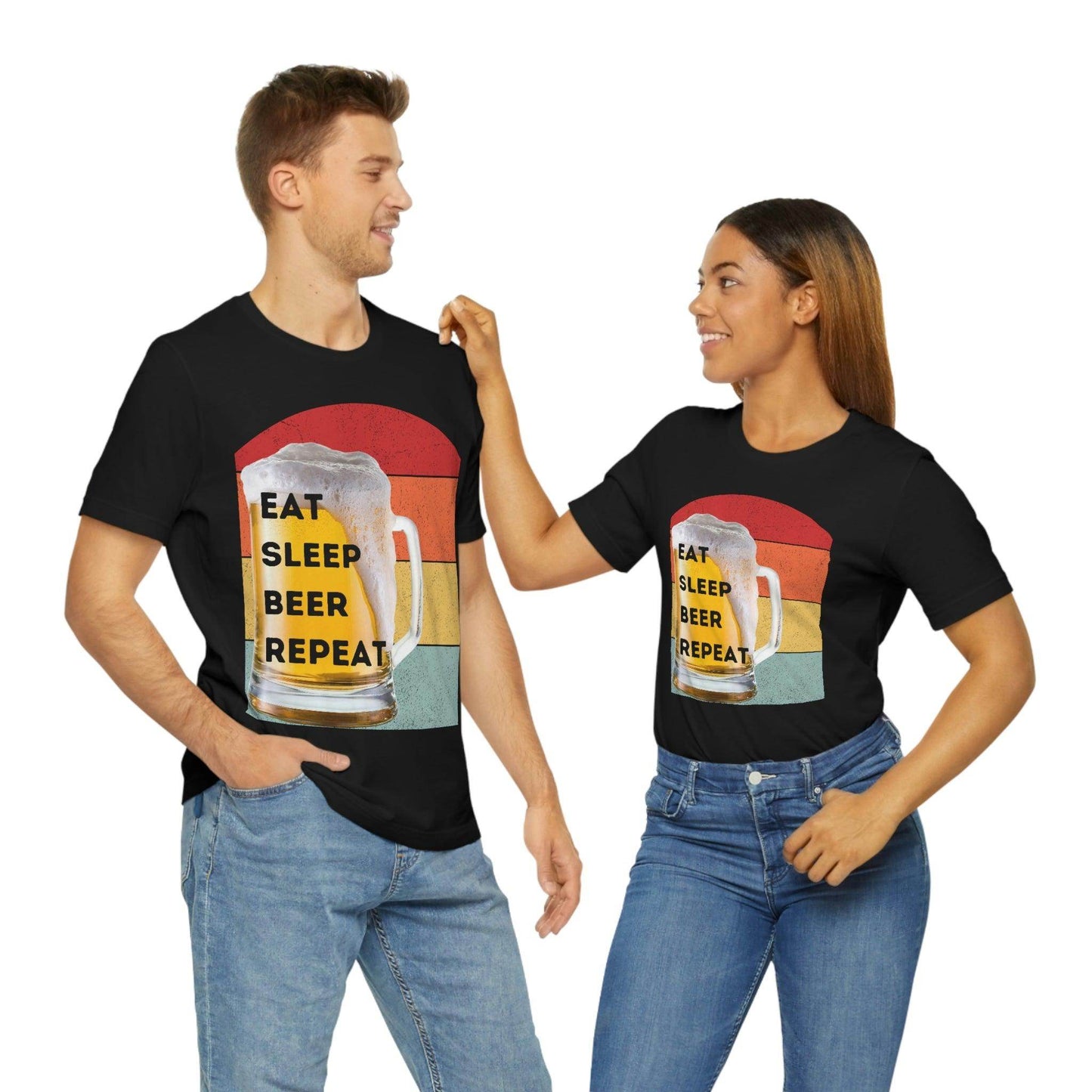 Retro shirt Eat Sleep Beer Repeat - funny beer shirt - Giftsmojo