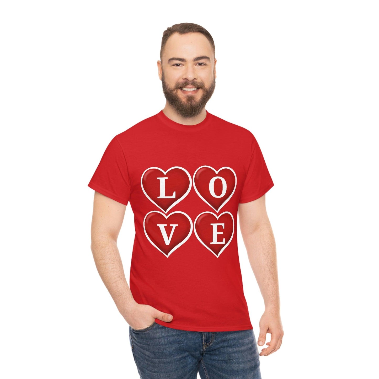 white 4hearts love Tee - Giftsmojo