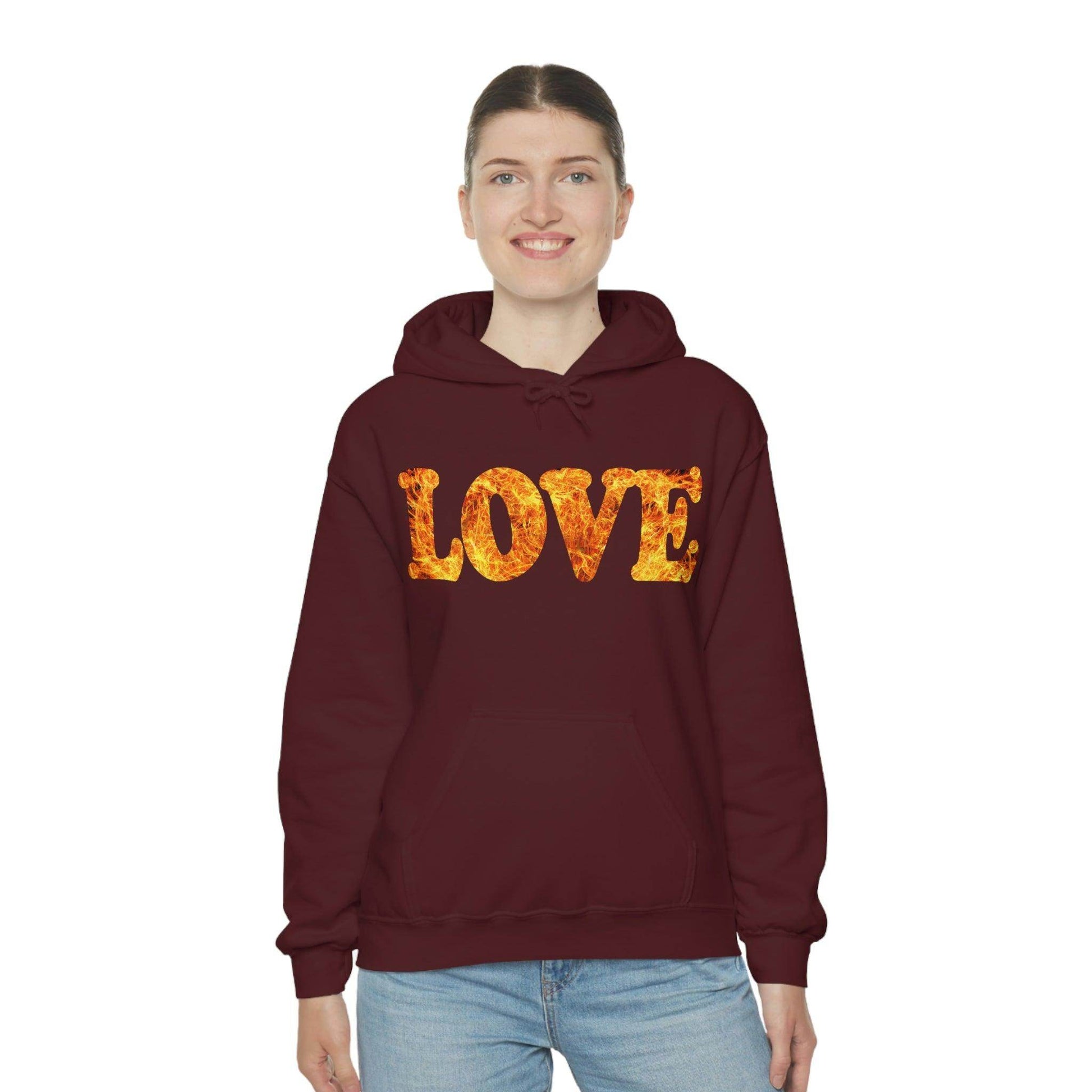 Love Fire Hooded Sweatshirt - Giftsmojo
