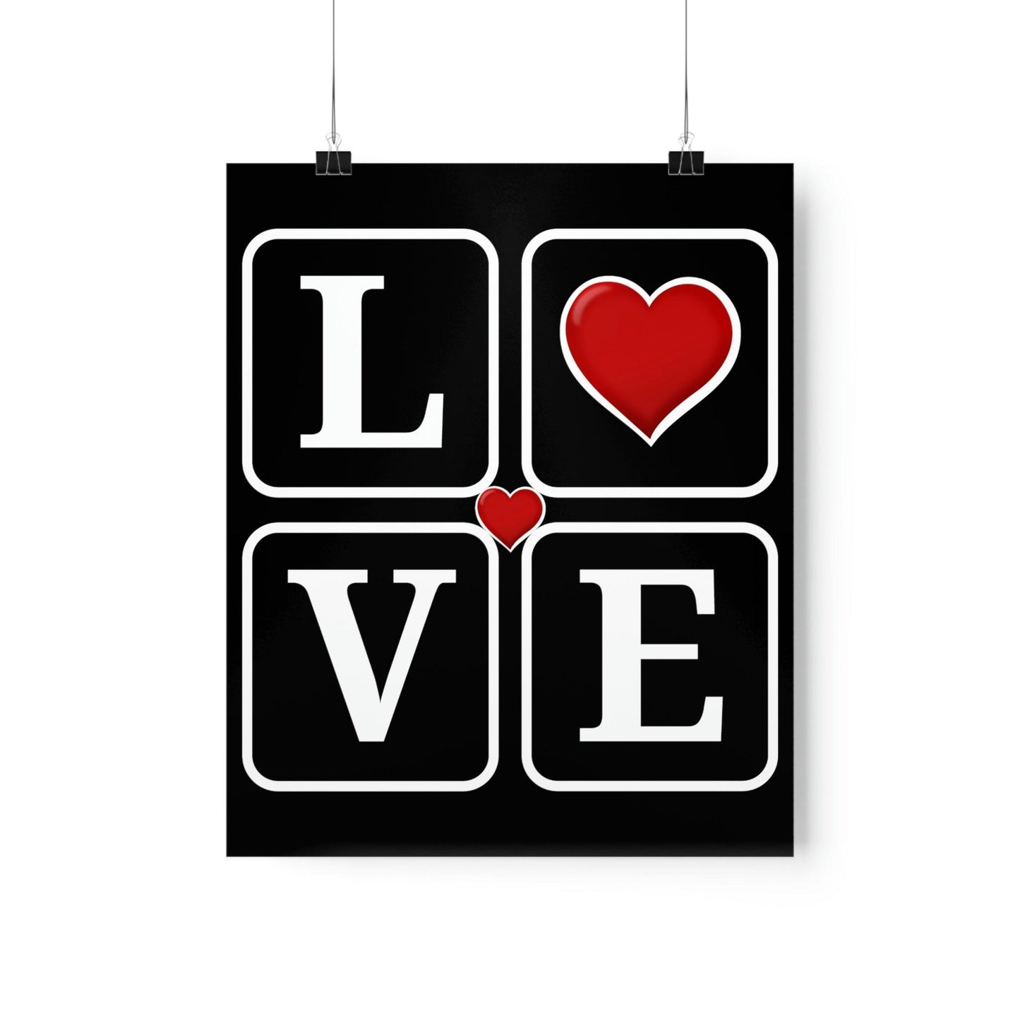 Love Square with Heart Premium Matte Vertical Posters - Giftsmojo